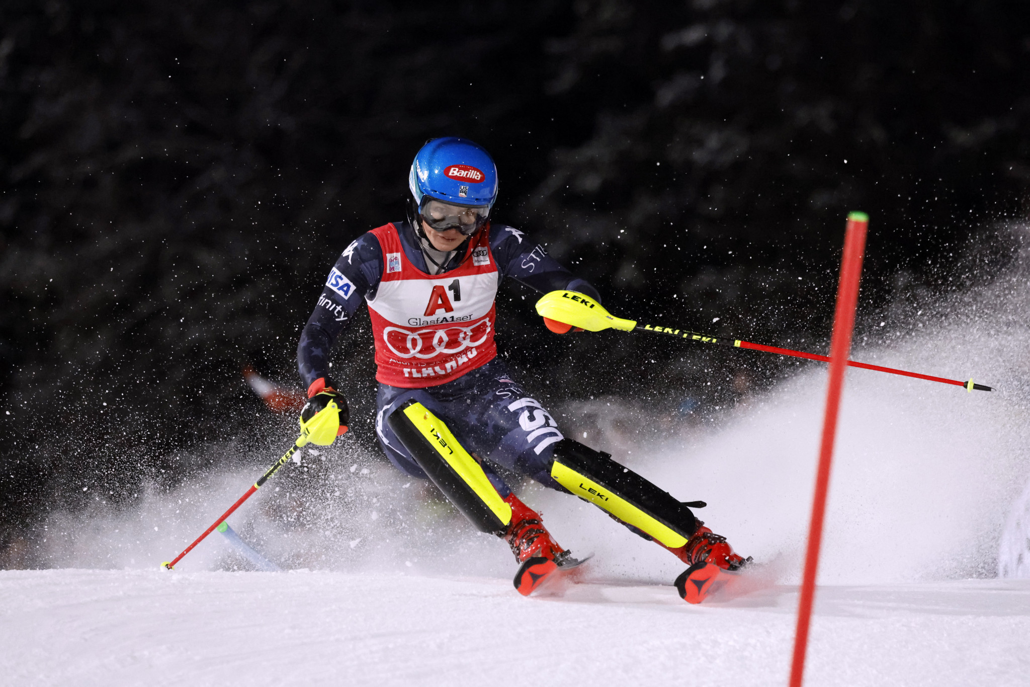 Mikaela Shiffrin will have to wait to break the FIS World Cup record for most wins by a woman ©Getty Images