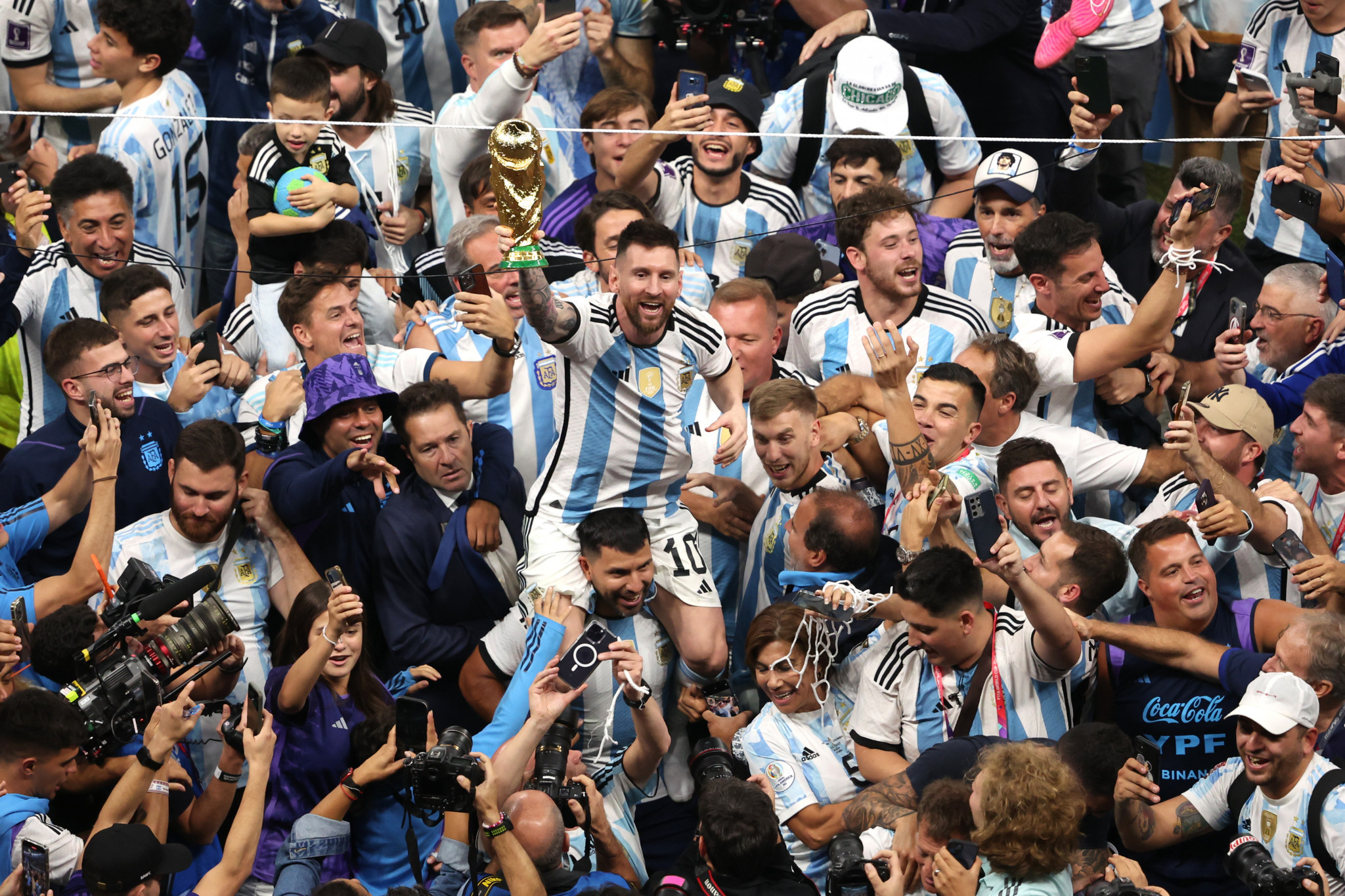 Lionel Messi's Argentina are facing disciplinary charges following their celebrations for winning the FIFA World Cup in Doha last month ©Getty Images