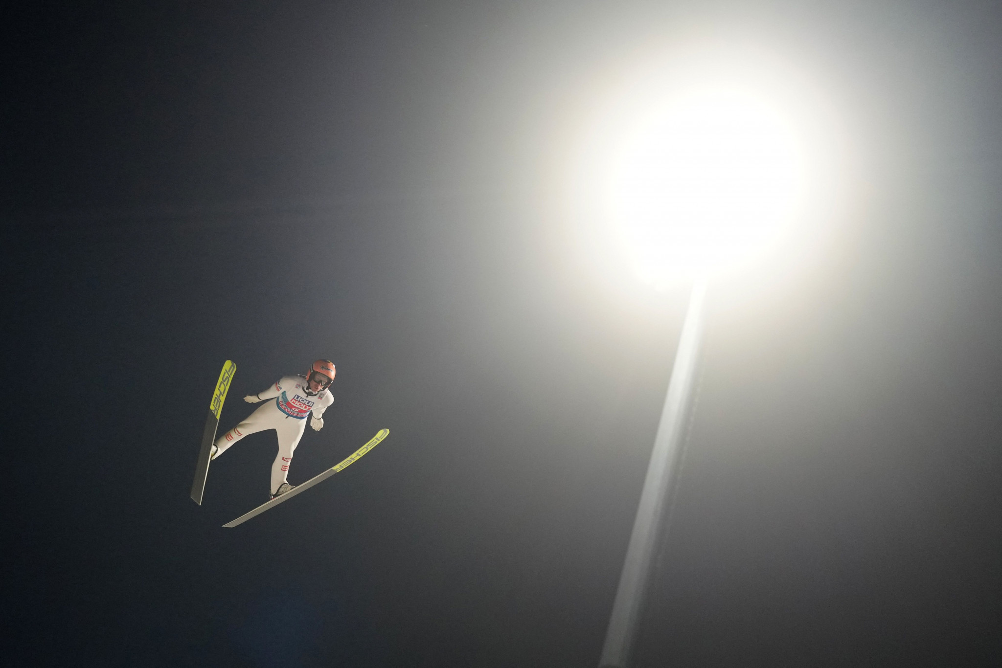 Stefan Kraft performed the last jump for Austria in their successful men's team competition ©Getty Images