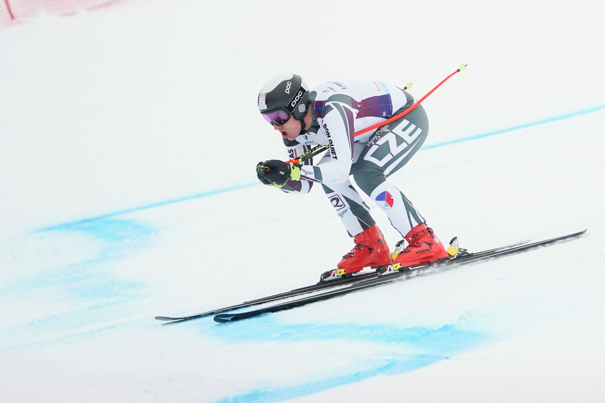 Czech Republic's Jan Zabystran secured his country's first gold medal at Lake Placid 2023 in the men's Super-G ©FISU