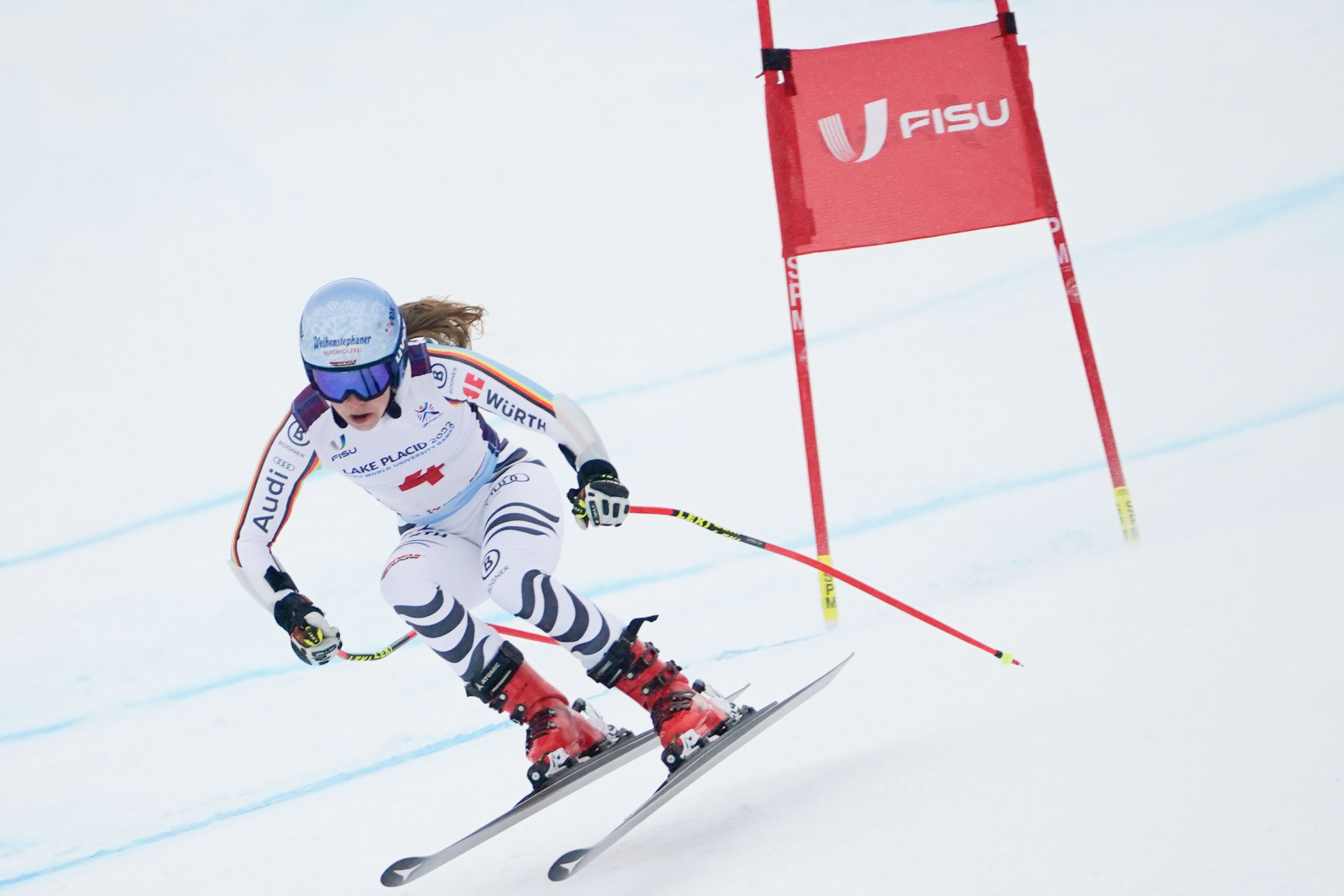 Germany's Fabiana Dorigo claimed gold in the women's Alpine skiing Super-G with a time of 52.18 ©FISU