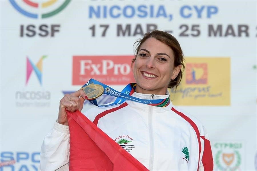 Ray Bassil won the first World Cup gold medal of her career ©ISSF