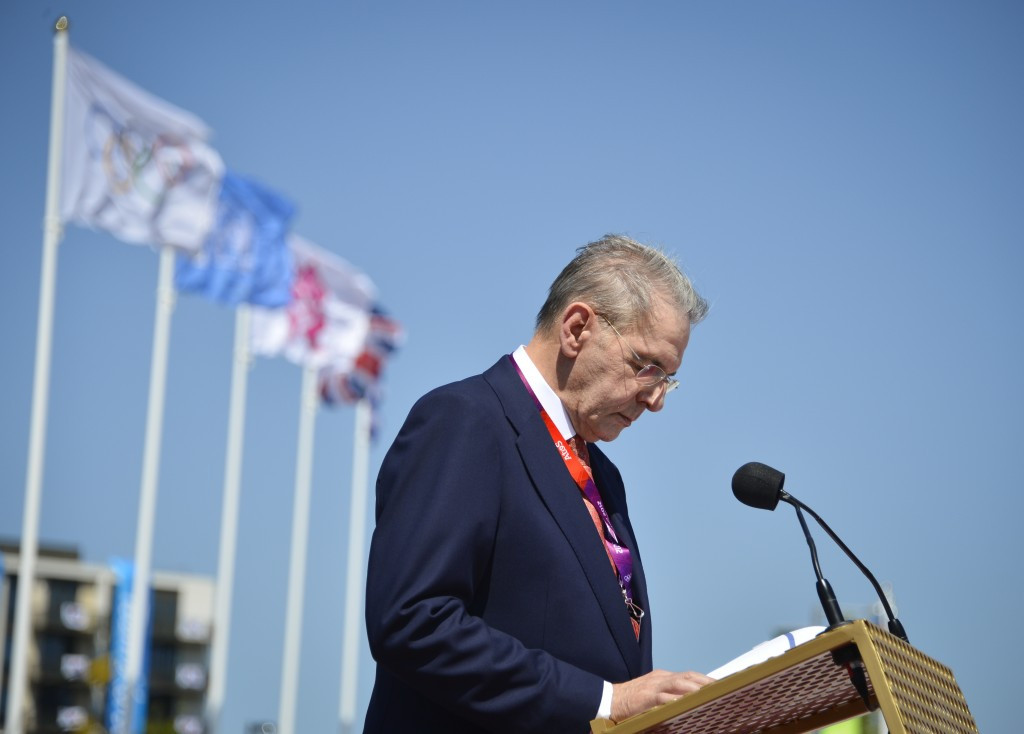 Former IOC President Jacques Rogge led a minute's silence during the 2012 Olympics in London ©Getty Images