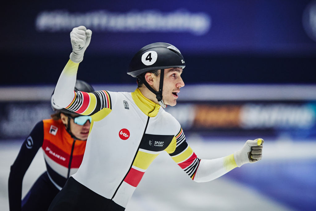 Minutes after sister Hanne won Belgium's first Short Track European gold in the 1000m, brother Stijn made it two in the men's event ©ISU