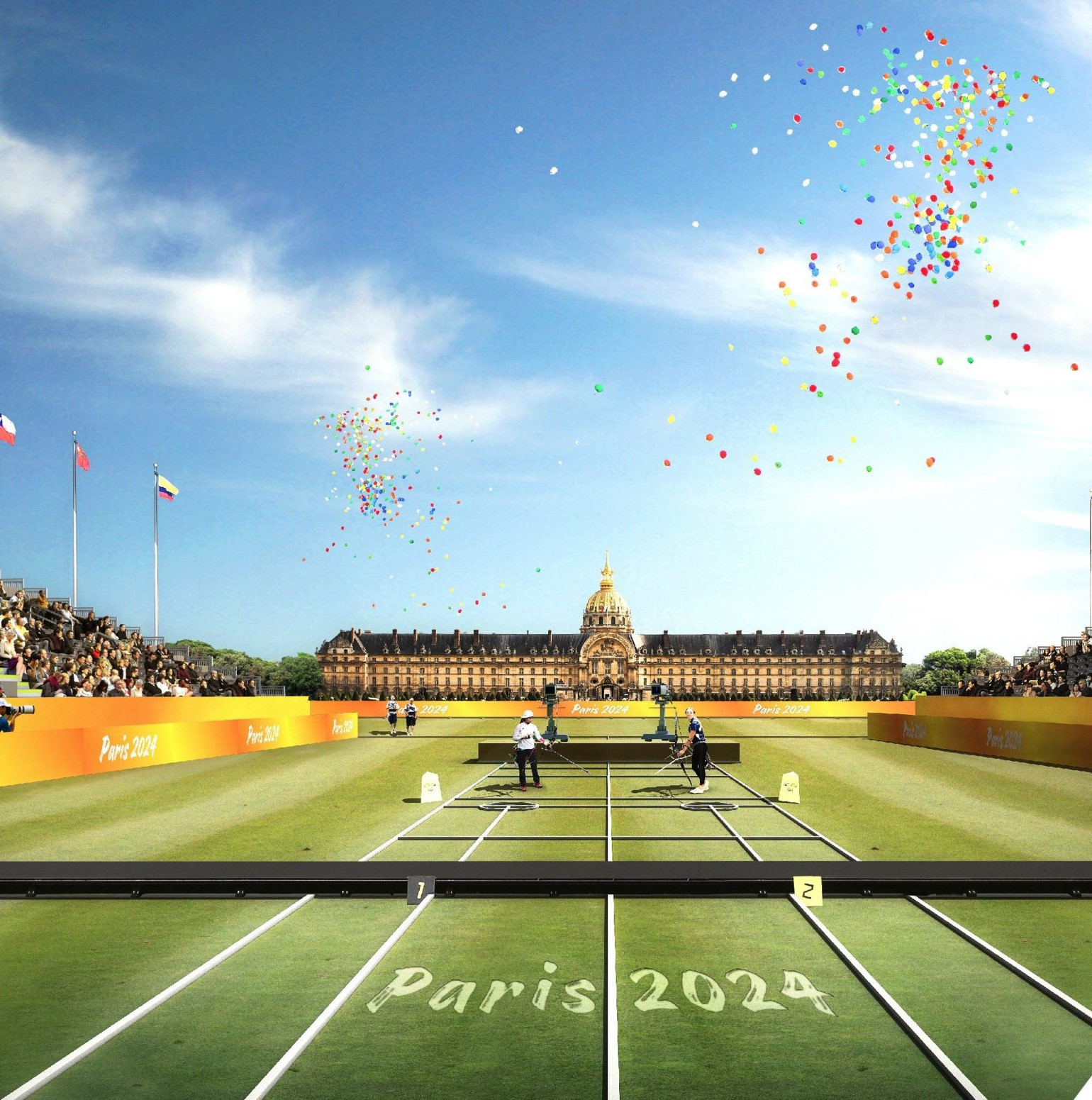 Finals of the Archery World Cup in Paris year will take place at the Esplanade des Invalides, the venue for next year's Olympic and Paralympic Games ©World Archery 