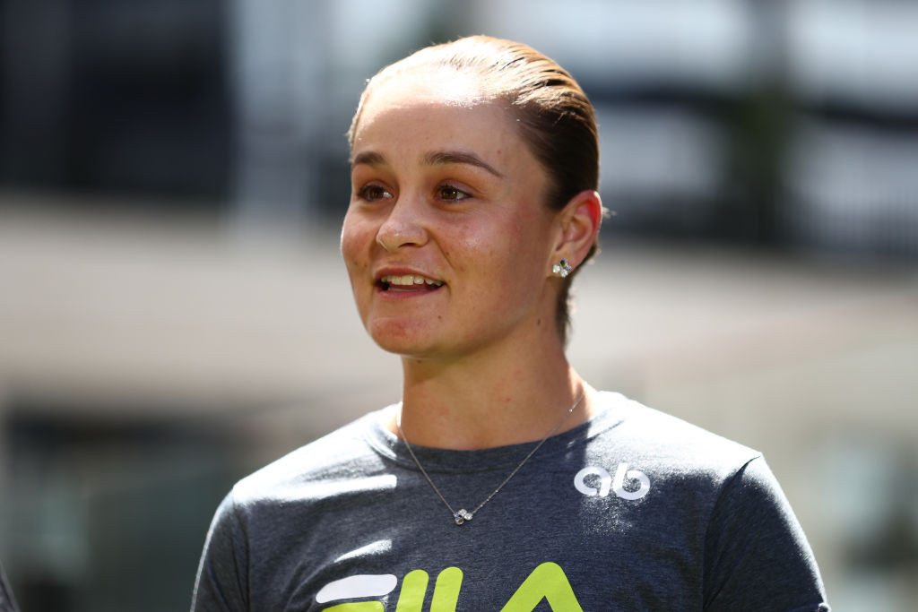 Ash Barty speaks to the media the day after making her shock announcement that she was retiring from tennis as world number one aged 25 ©Getty Images