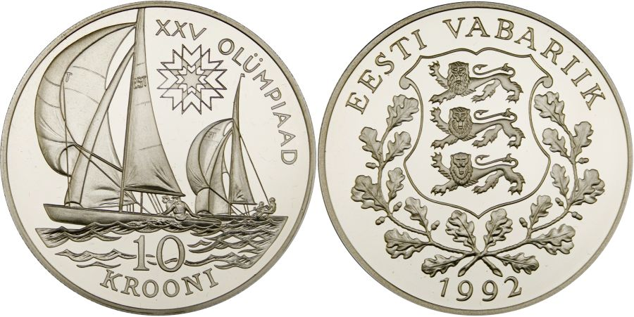 The Bank of Estonia minted its first Olympic coin in 1992 to mark the country's participation at Barcelona following the collapse of the Soviet Union ©Bank of Estonia