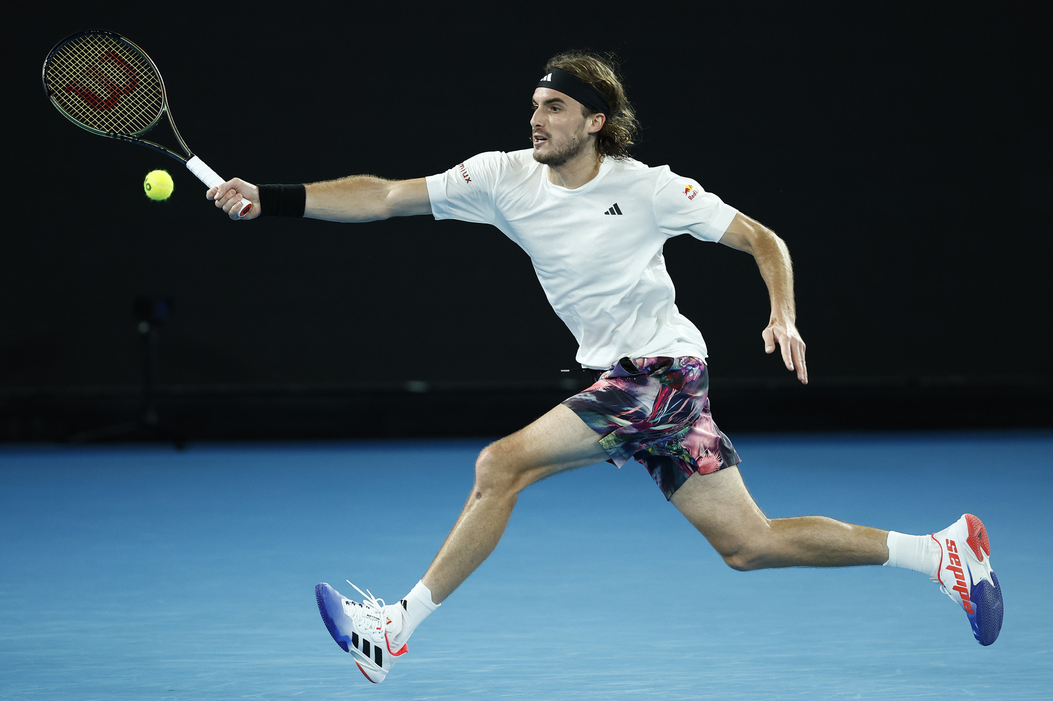 Stefanos Tsitsipas of Greece dropped just five games during his win under the lights on Rod Laver Arena ©Getty Images