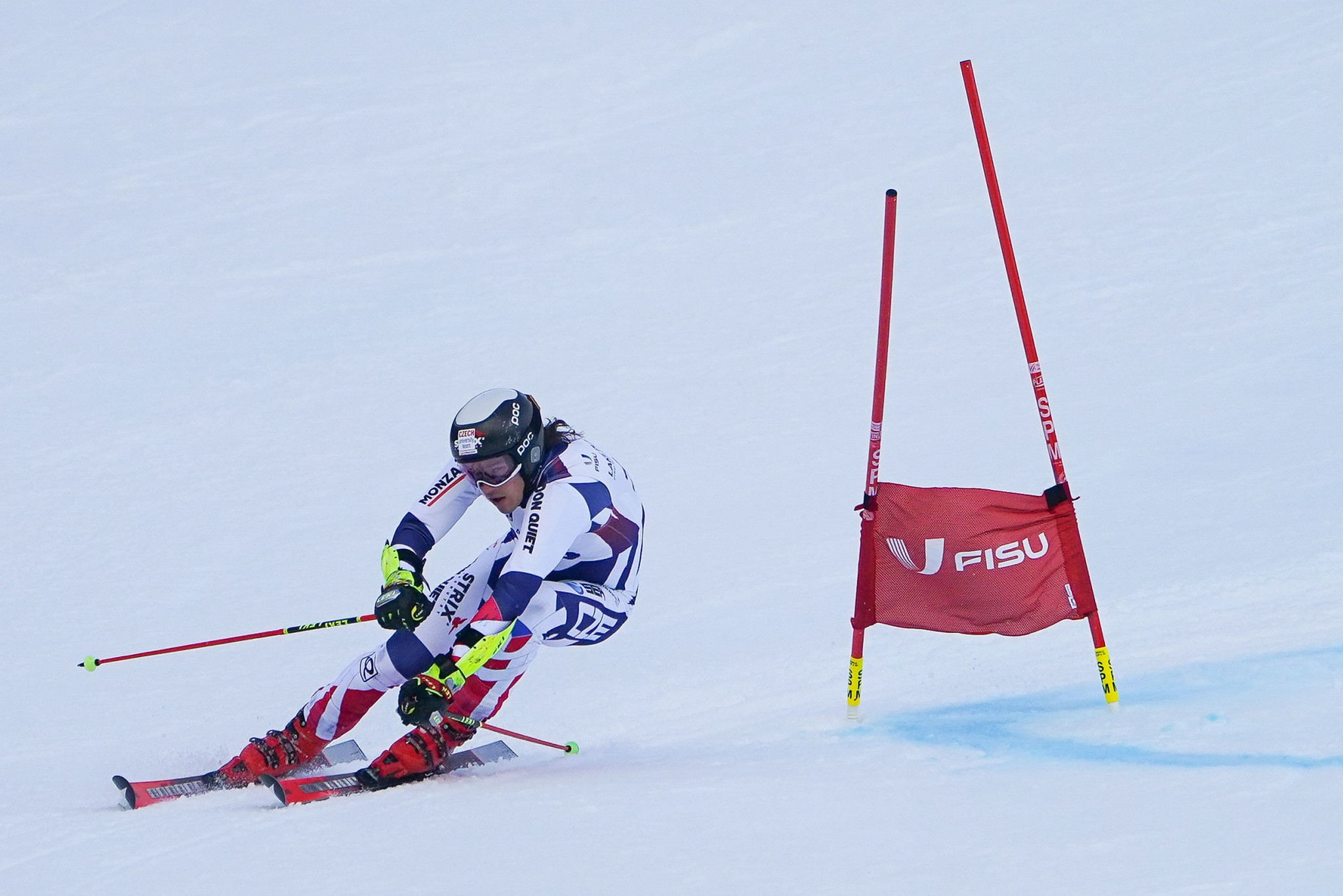 Zabystřan responded to pressure from Switzerland's Eric Wyler to win the men's giant slalom title at Whiteface Mountain ©FISU