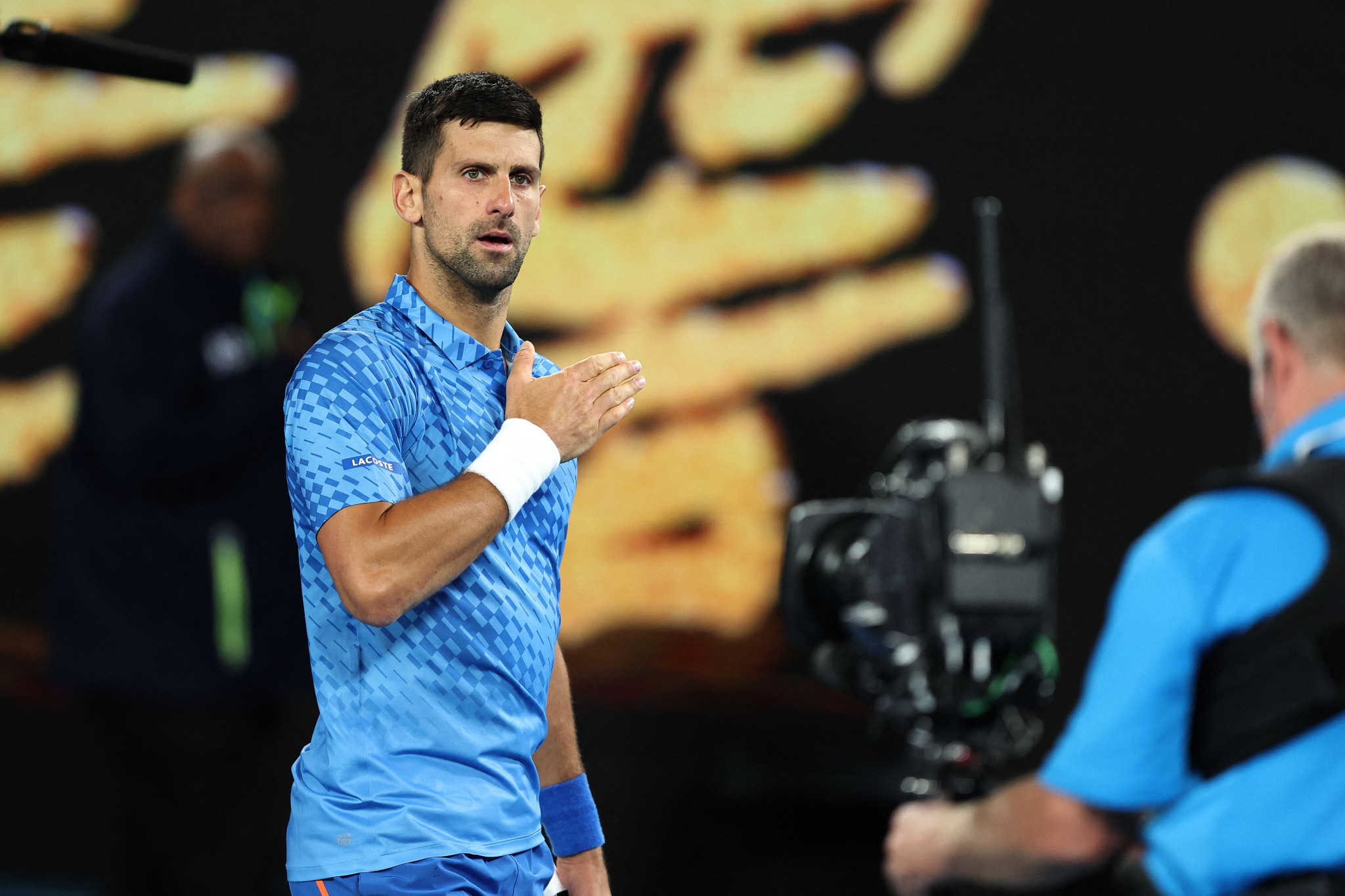 Serbia's Novak Djokovic dropped a set to France's Enzo Couacaud, but the fourth seed progressed to the third round of the Australian Open ©Getty Images