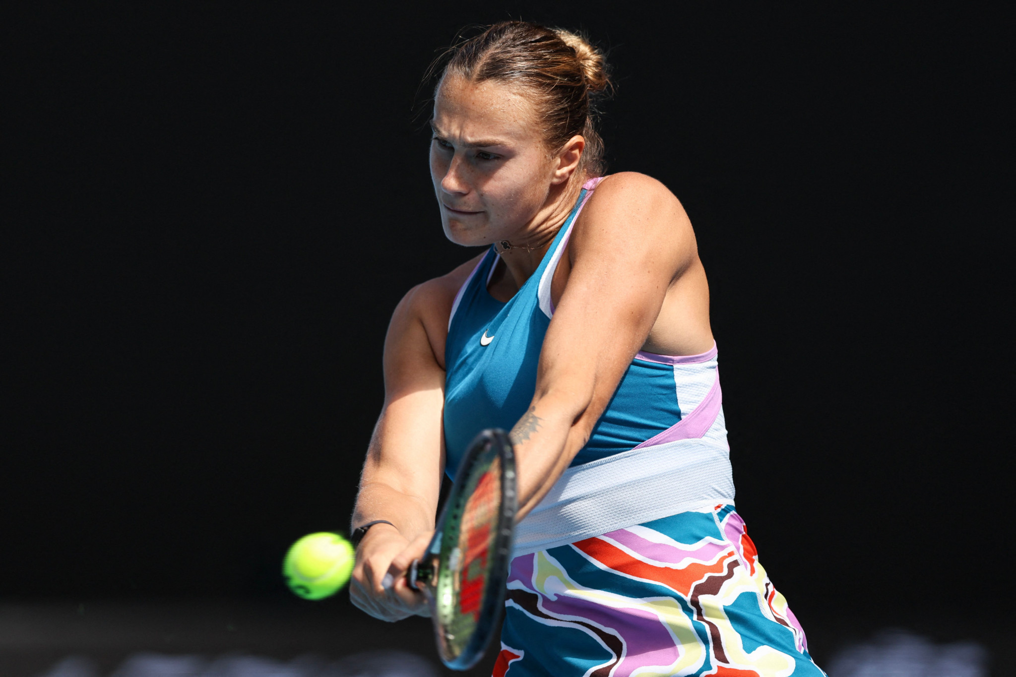 Belarusian Aryna Sabalenka, playing as a neutral, eased through against the United States' Shelby Rogers ©Getty Images