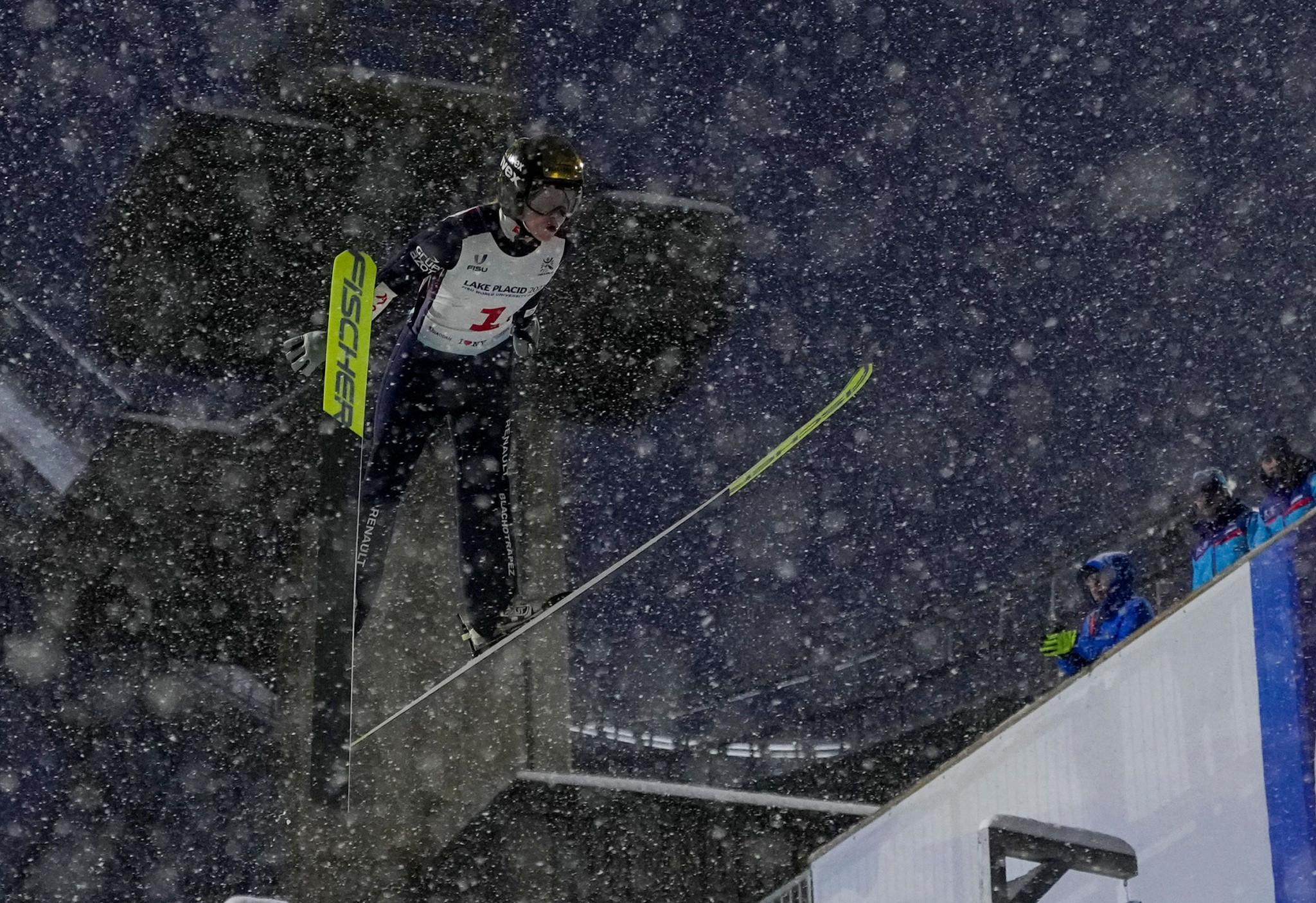 Two golds were awarded in the ski jumping competition which was played out in difficult conditions ©FISU