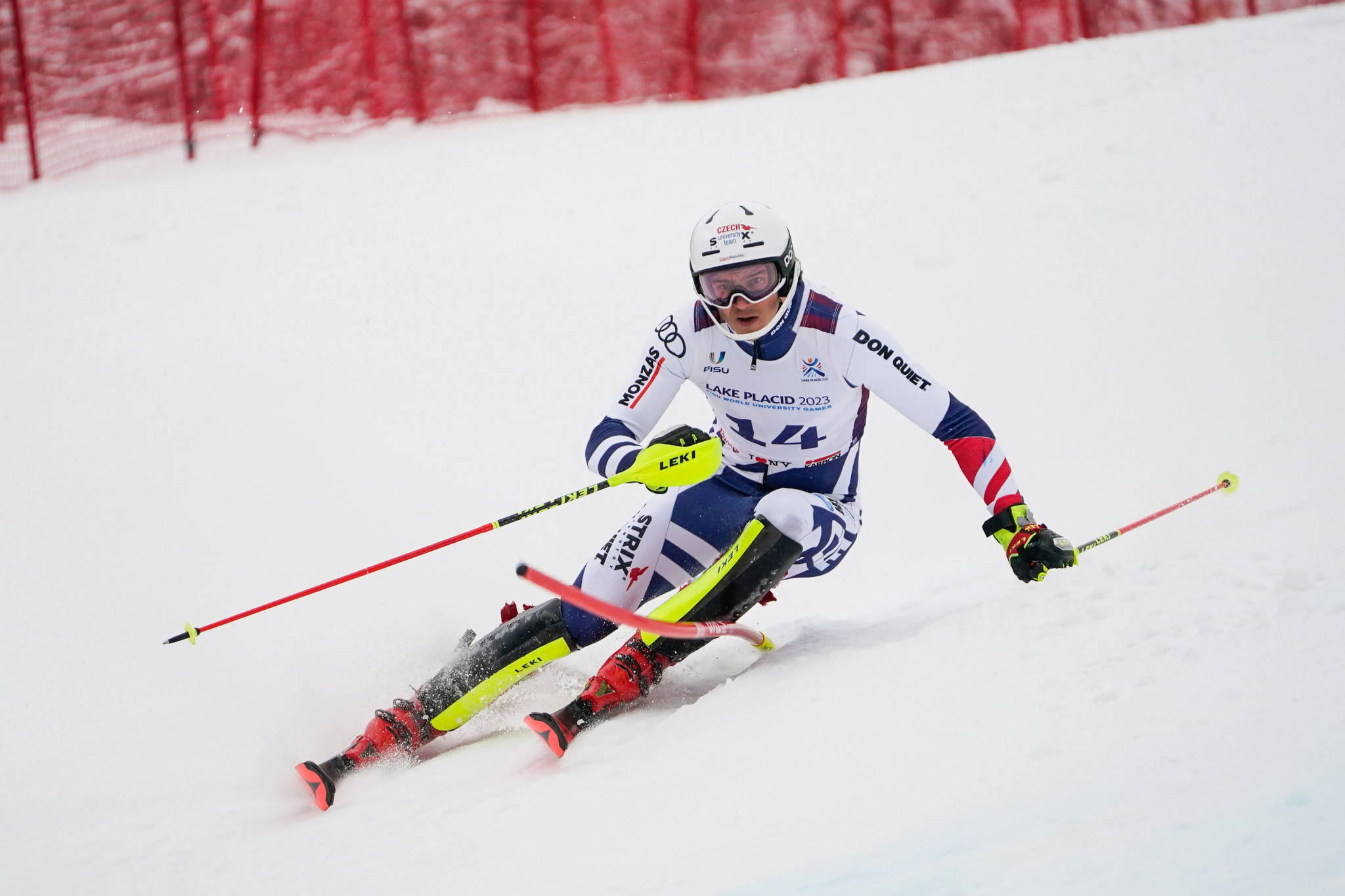Jan Zabystran picked up his third gold medal of the Games in the men's Alpine skiing giant slalom ©FISU