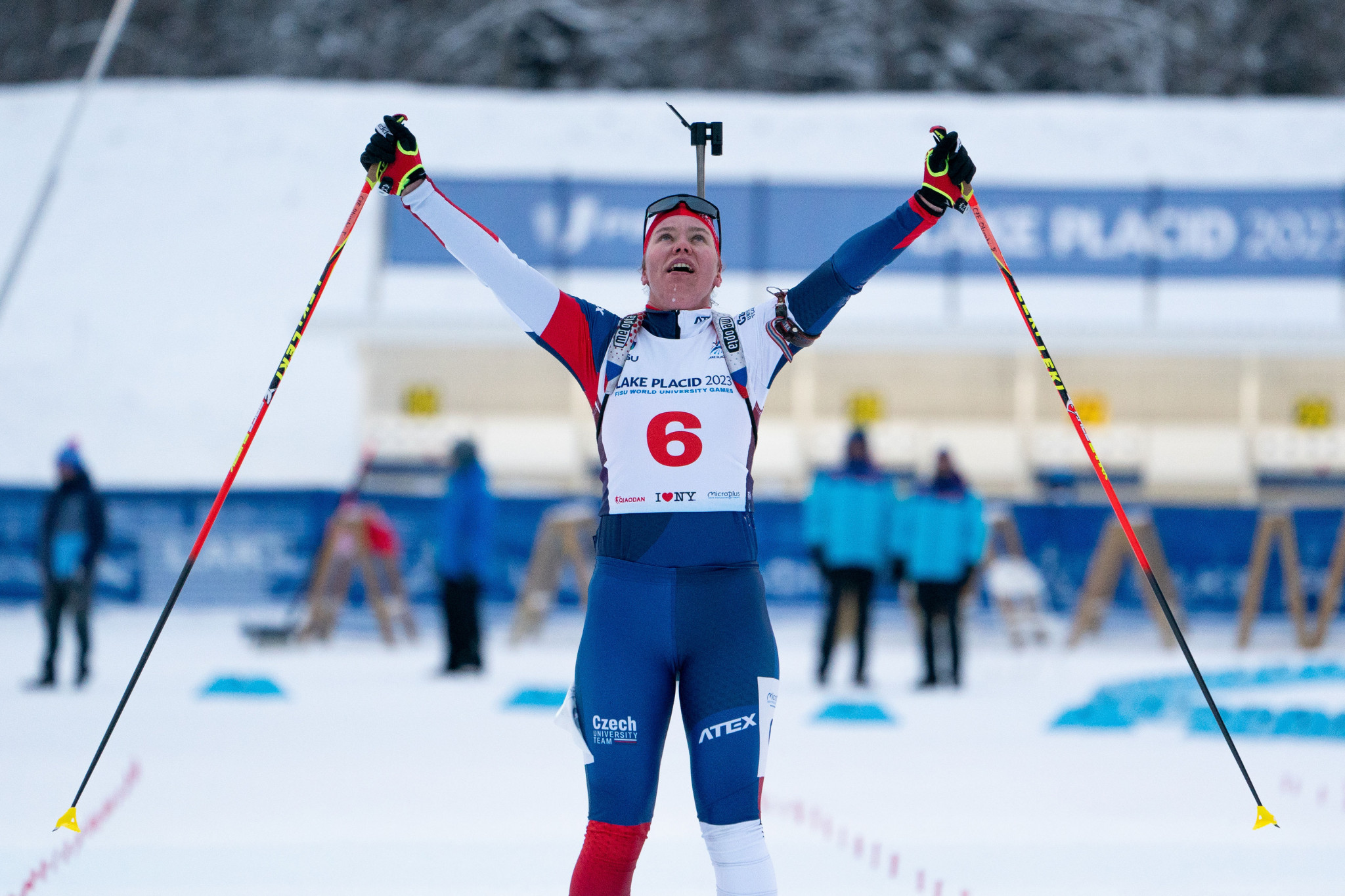 The Czech Republic's Kristyna Otcovska won the women's 12.5km biathlon mass start by 21.1 seconds at Mount Van Hoevenberg ©FISU