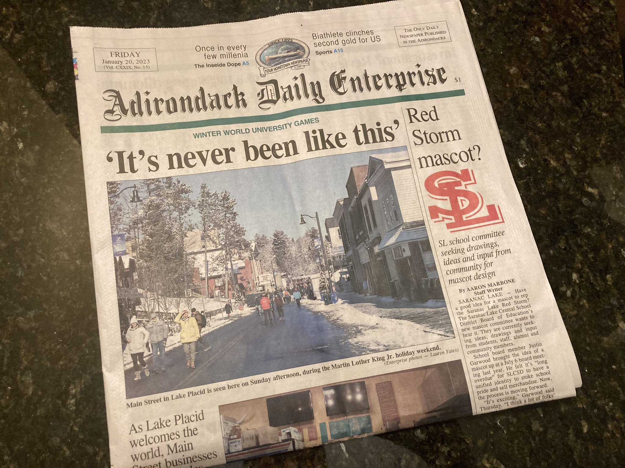 A story from the Adirondack Daily Enterprise reported on how business owners struggled to cash in on the staging of the FISU Winter World University Games ©ITG