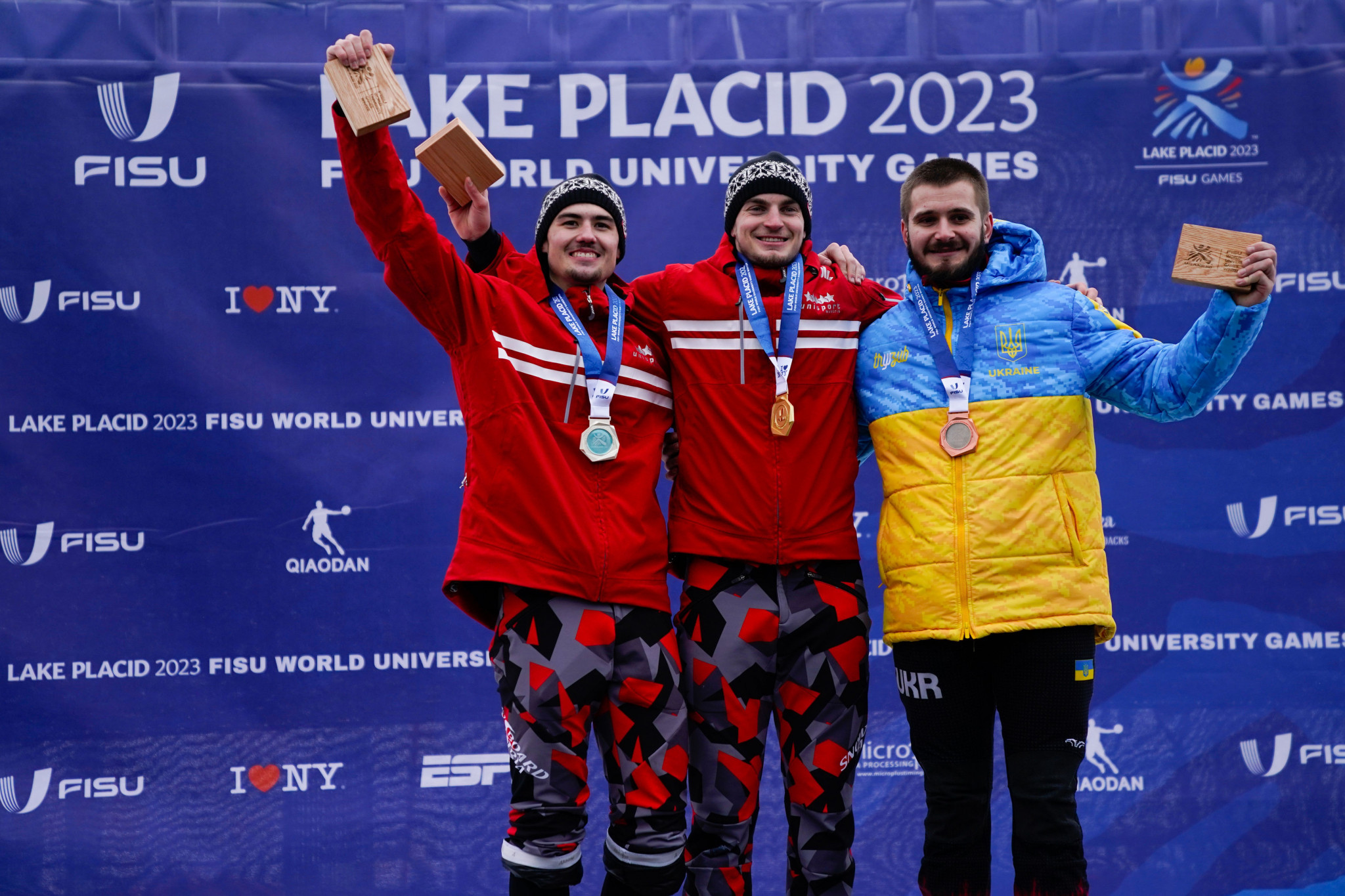 Mykhailo Kharuk claimed bronze in the men's snowboard event for Ukraine to add to the gold he won yesterday in the parallel giant slalom ©FISU