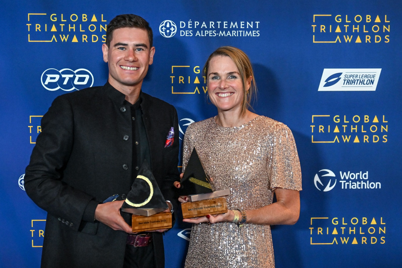 Gustav Iden and Dame Flora Duffy were named triathletes of the year at the Global Triathlon Awards ©GTA