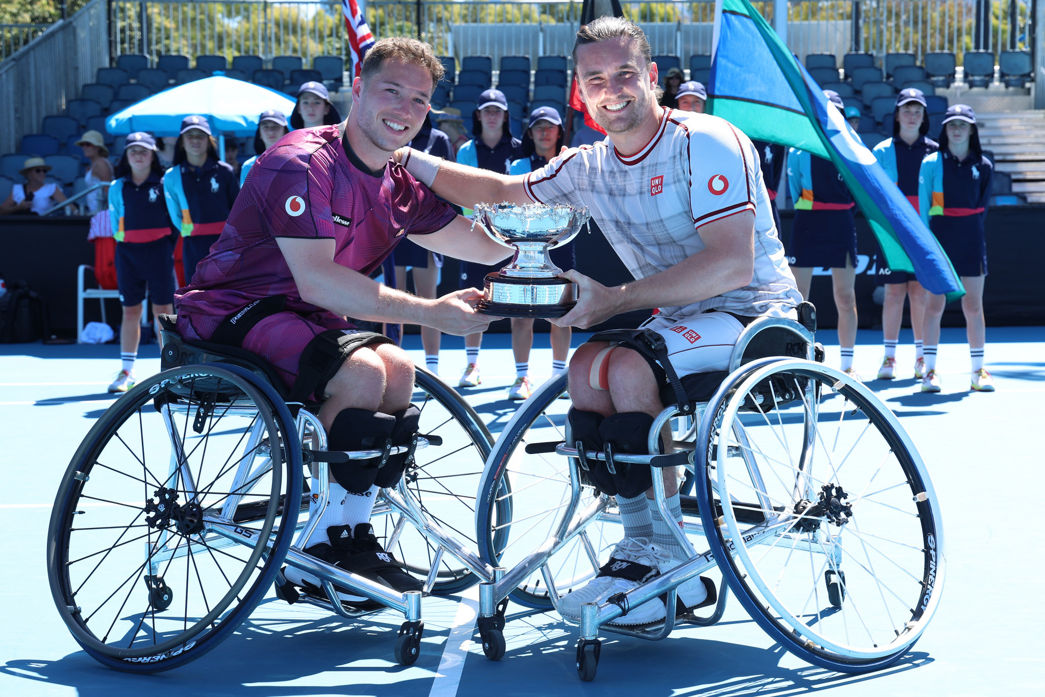 Britain's Alfie Hewett, left, and Gordon Reid, right, won their fourth consecutive men's doubles Australian Open title ©Getty Images