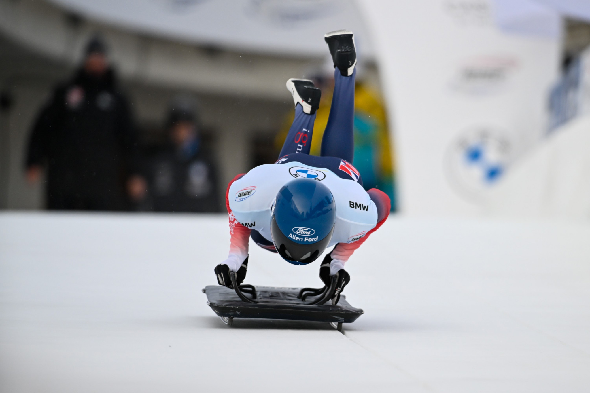 Britain's Matt Weston claimed a huge victory by 1.79sec in the men's skeleton at the IBSF World Championships ©IBSF