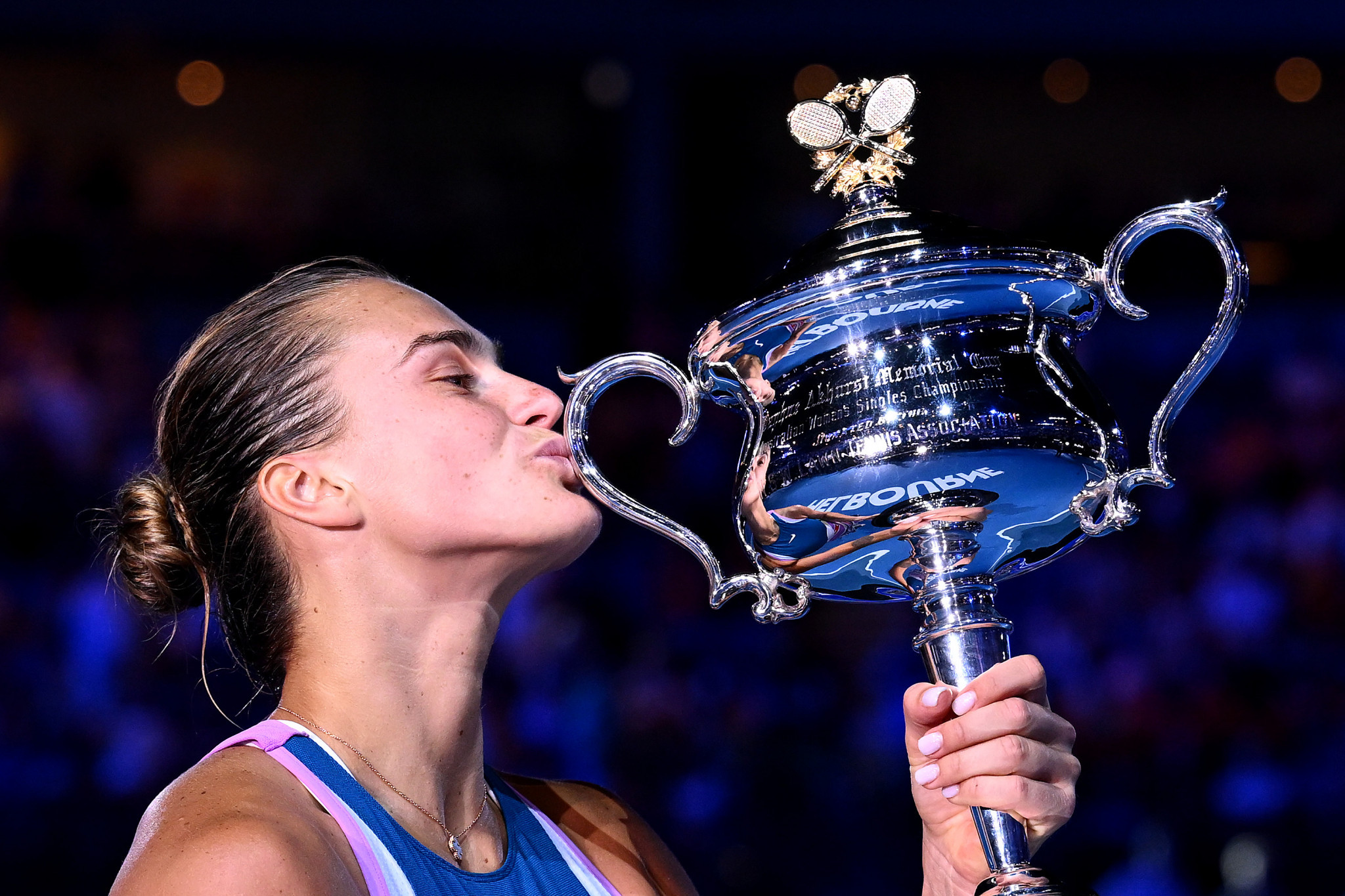 Sabalenka comes from set down to win battle of big-hitters and triumph at Australian Open