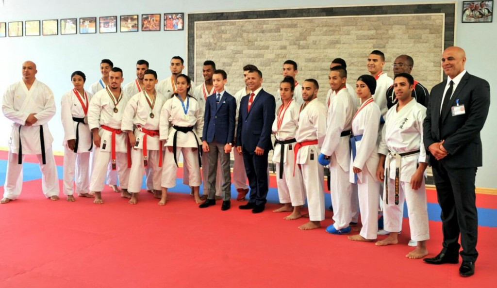 The visiting dignitaries were given a demonstration of the kata discipline by members of the Moroccan national team