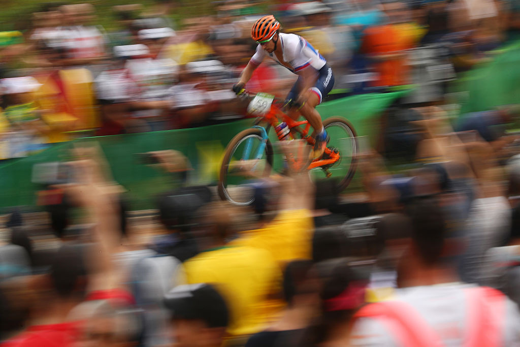 Peter Sagan, pictured during the mountain bike event at the Rio 2016 Olympics, wants to end his competitive career in the same discipline at Paris 2024 ©Getty Images