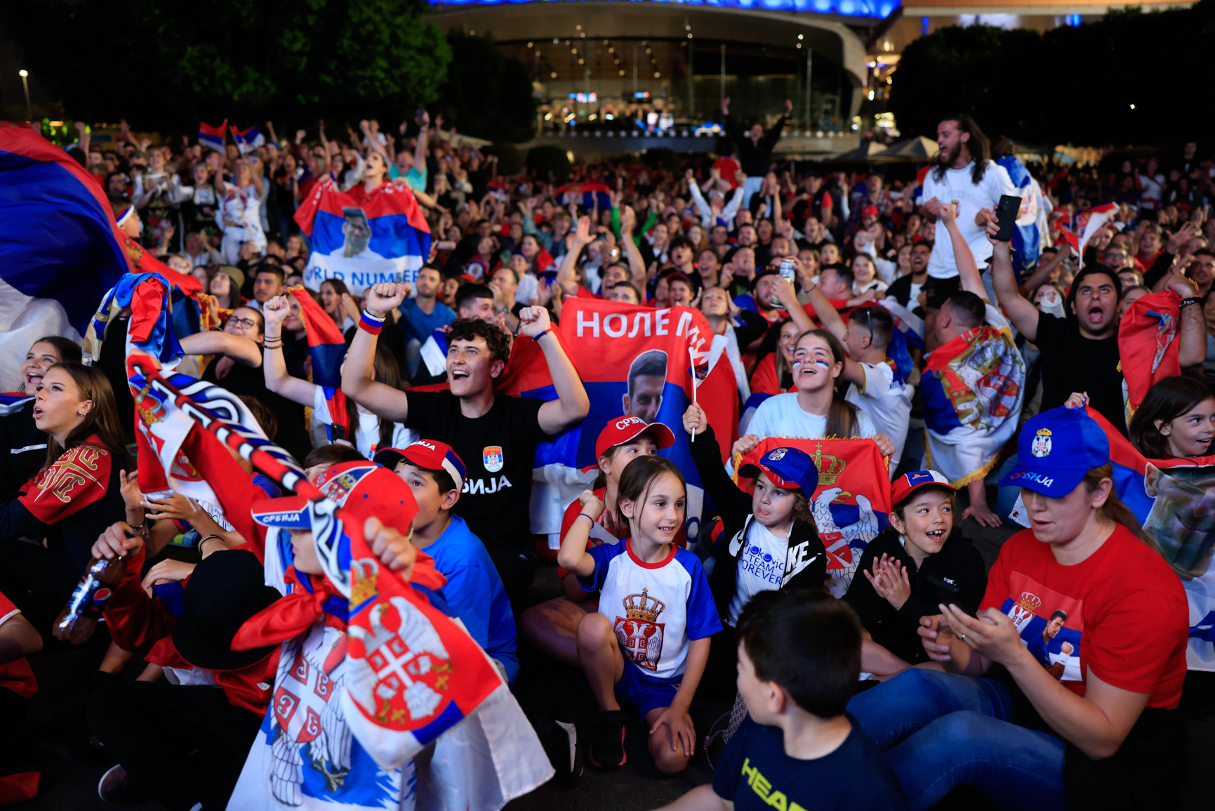 Melbourne Park was full of Serbian fans supporting Djokovic in his quest to win a tenth Australian Open men's singles title ©Getty Images