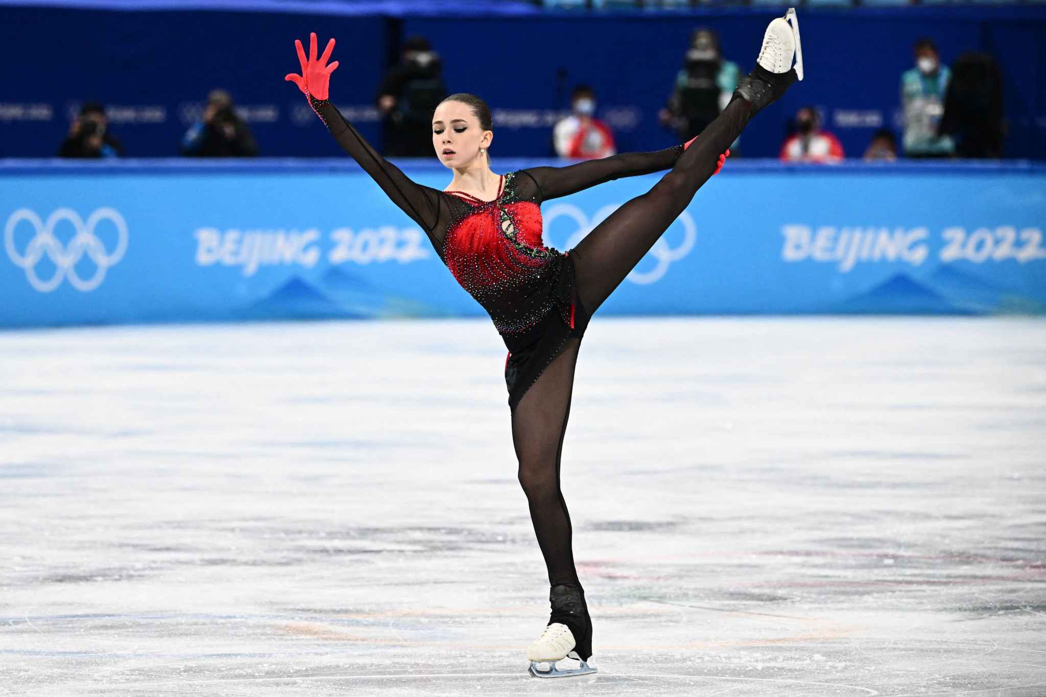 Kamila Valieva helped the Russian Olympic Committee to earn team figure skating gold at Beijing 2022, but the medal ceremony has yet to take place because of the ongoing doping case ©Getty Images