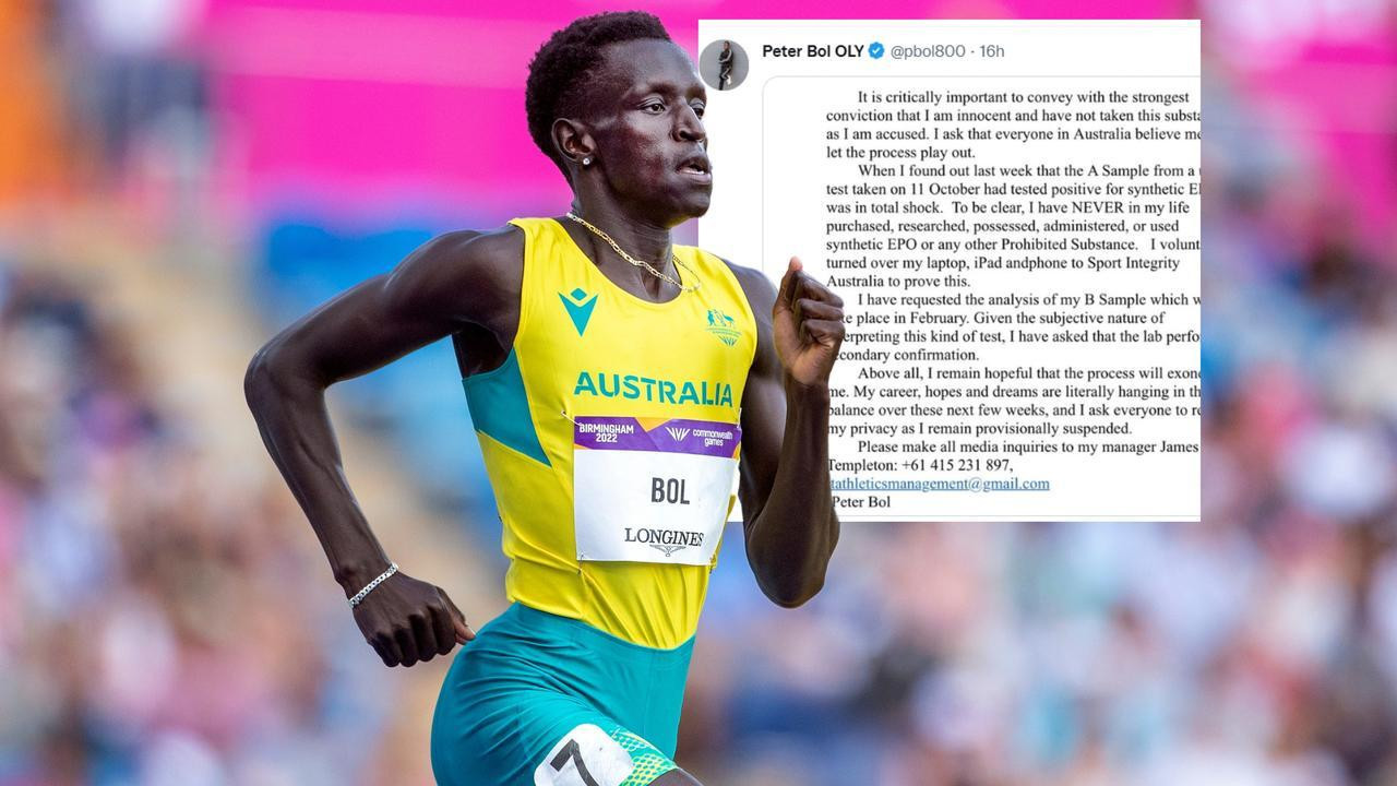 Australia's Birmingham 2022 800m silver medallist Peter Bol has claimed he is innocent after a positive EPO test ©Getty Images and Twitter
