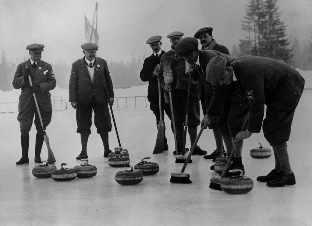 Pictured at the first Winter Olympics, at Chamonix in 1924, Britain's curling team, who won the event but never knew they had won bona fide Olympic gold medals, a fact revealed 82 years later ©Getty Images