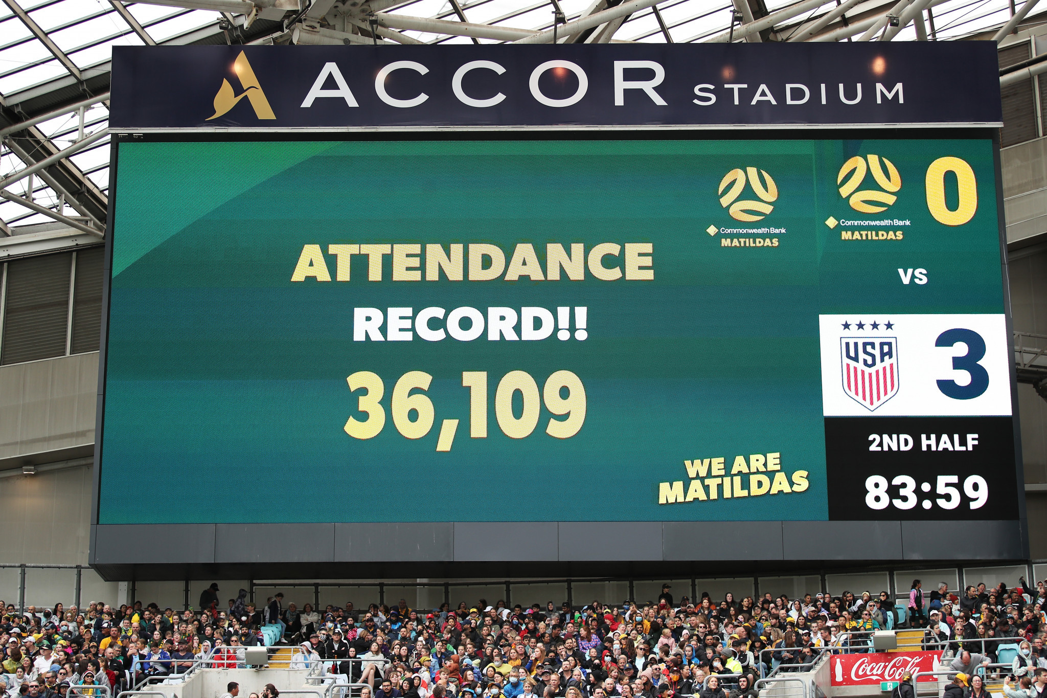 FIFA Women's World Cup match set for record attendance after opening fixture switched to Stadium Australia