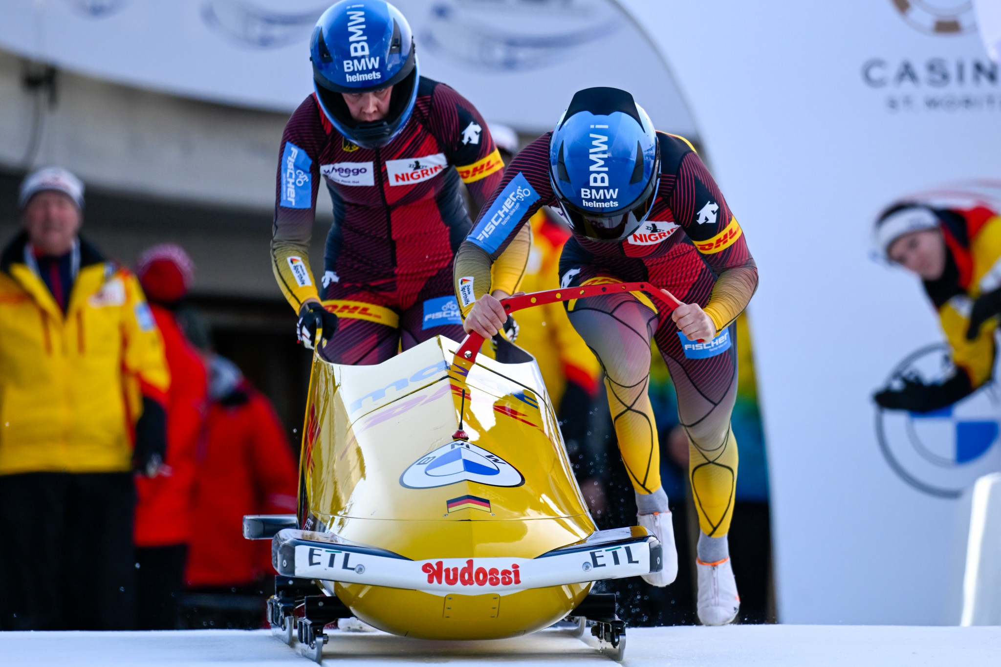 Lisa Buckwitz and Kira Lipperheide are leading the two-woman bobsleigh ©IBSF