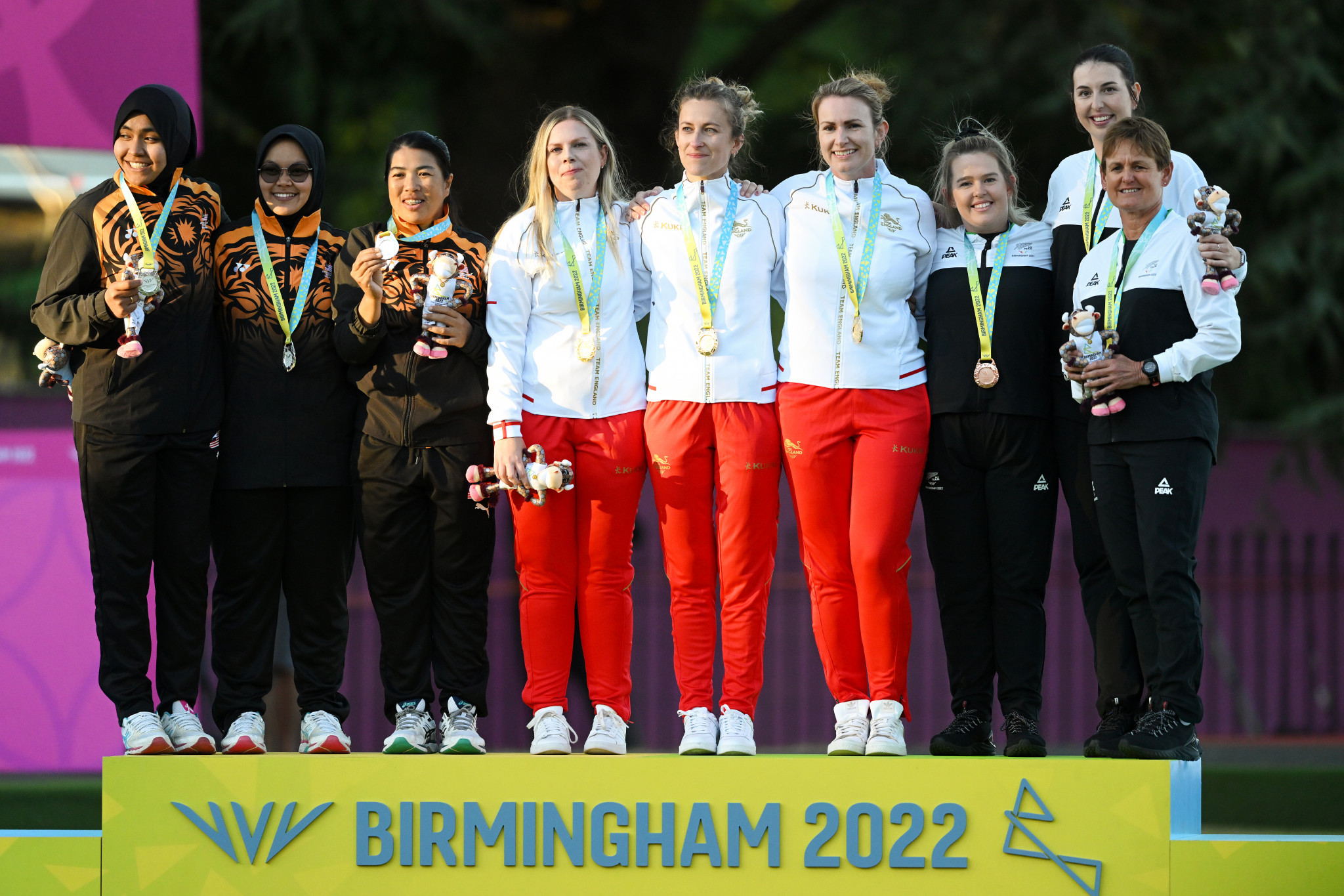 England won the women's triples gold in Birmingham ©Getty Images