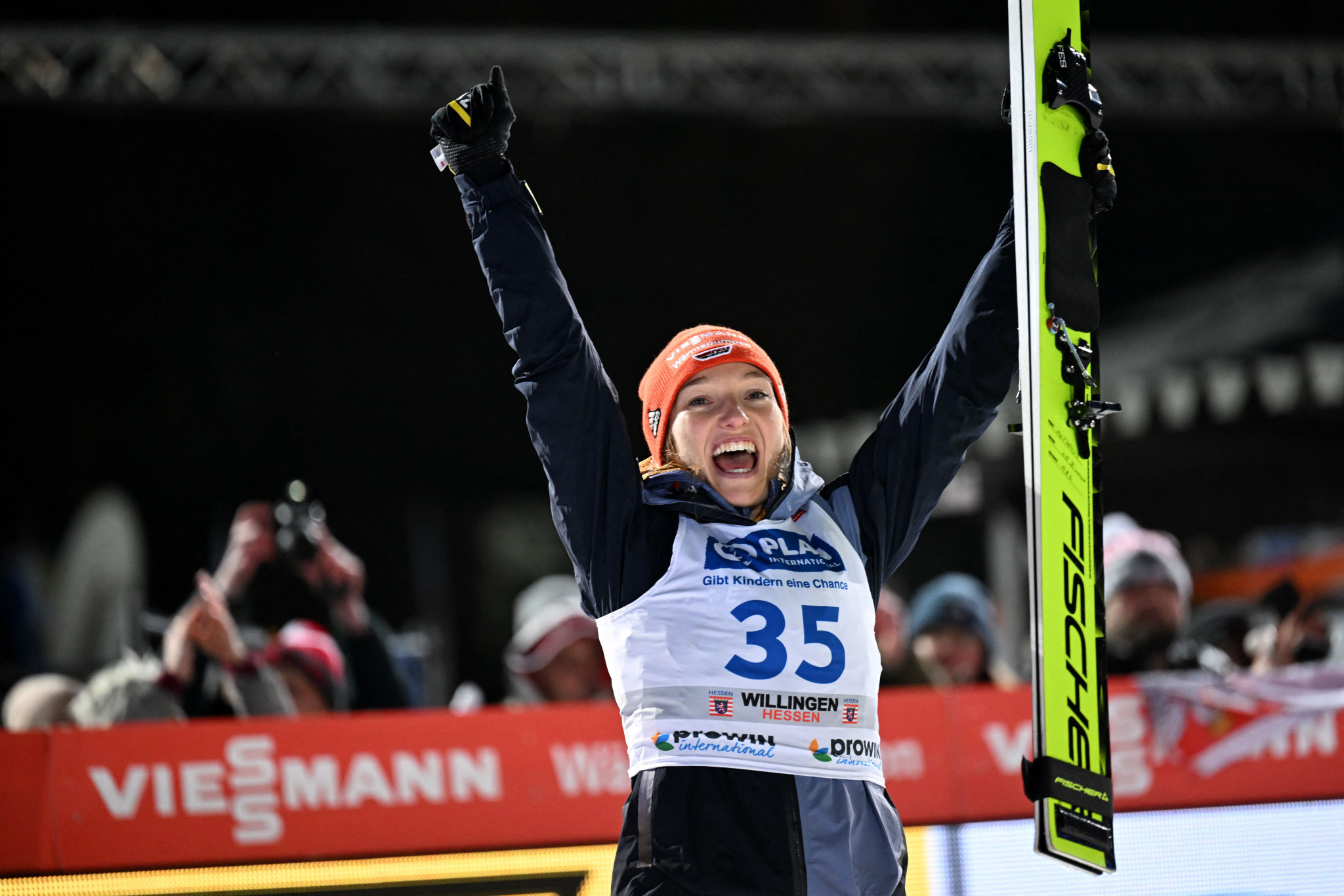Germany's Katharina Althaus claimed a home victory in the women's large hill event in Willingen ©Getty Images