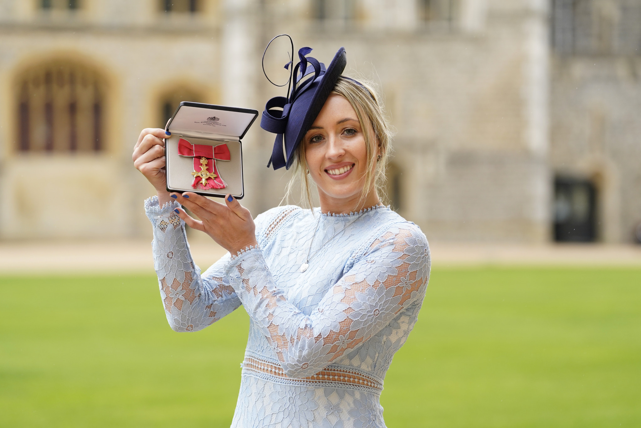 Jade Jones of Britain received the Order of the British Empire at the Windsor Castle on Tuesday ©Getty Images