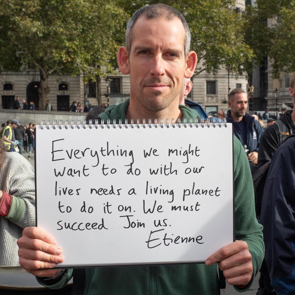 Olympic gold medallist Etienne Stott, a member of British Canoeing's Environment and Sustainability Advisory Panel, is a high-profile climate change activist ©Extinction Rebellion UK