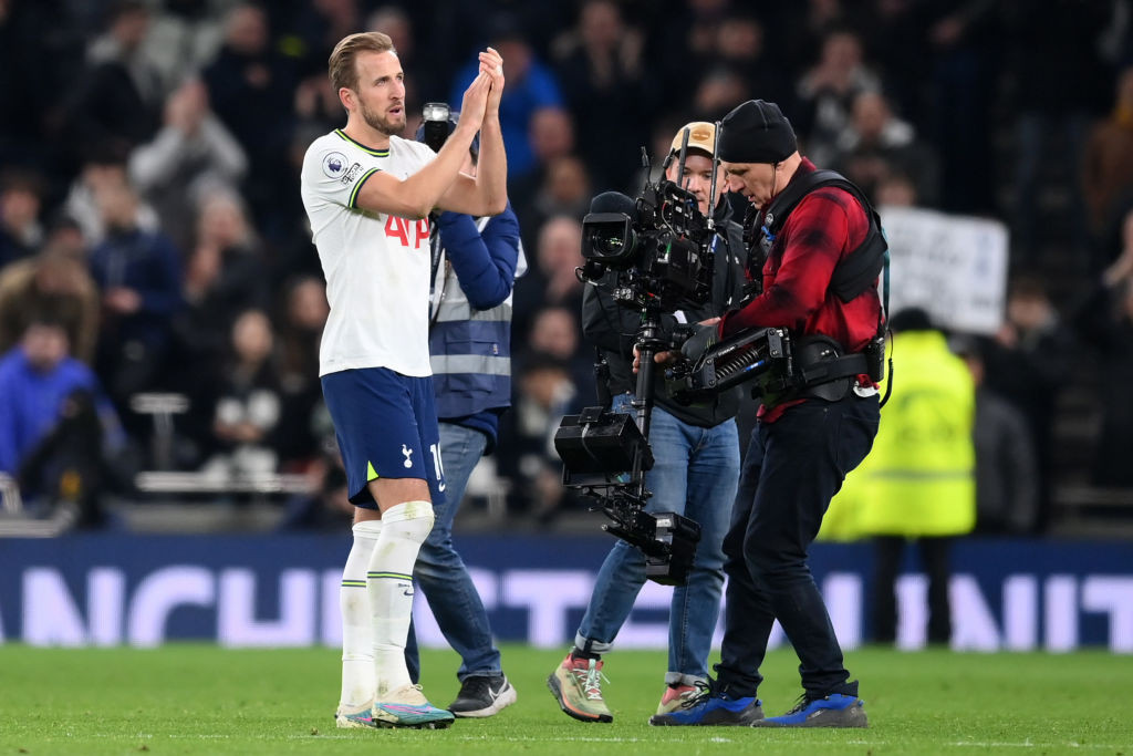 Harry Kane takes the plaudits after yesterday's 1-0 win over Manchester City at the Tottenham Hotspur Stadium, where his goal took him past the all-time club record of  266 achieved by Jimmy Greaves ©Getty Images