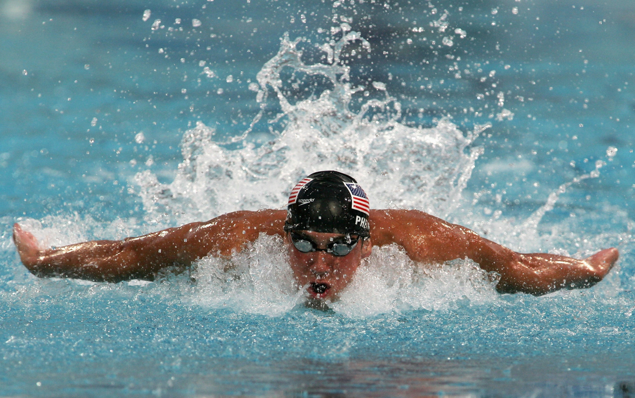 Michael Phelps won five Olympic gold medals at Athens 2004, a year after the United States had led a coalition that invaded Iraq ©Getty Images