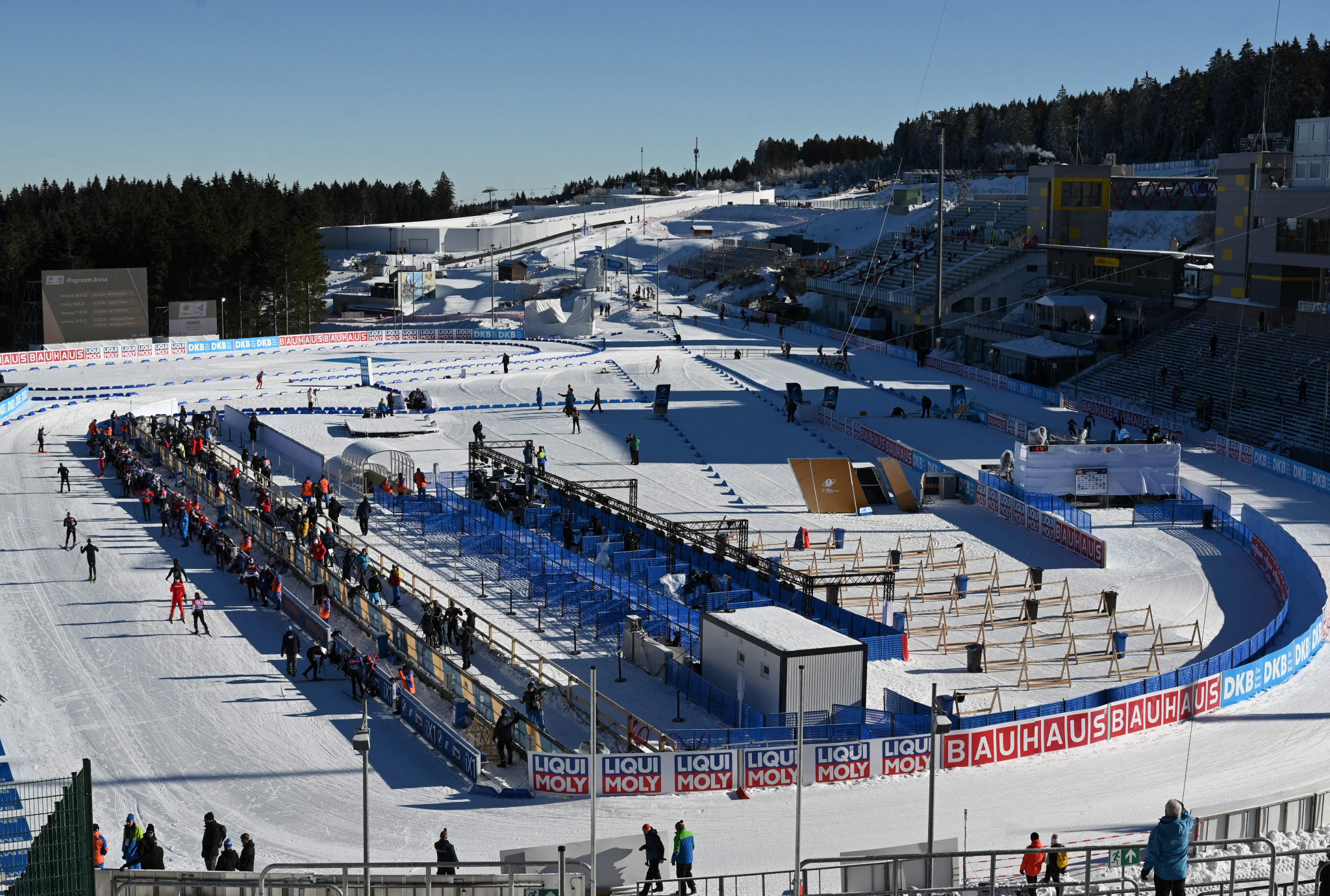 Oberhof's Arena am Rennsteig is due to host the IBU World Championships from tomorrow until February 19 ©Getty Images