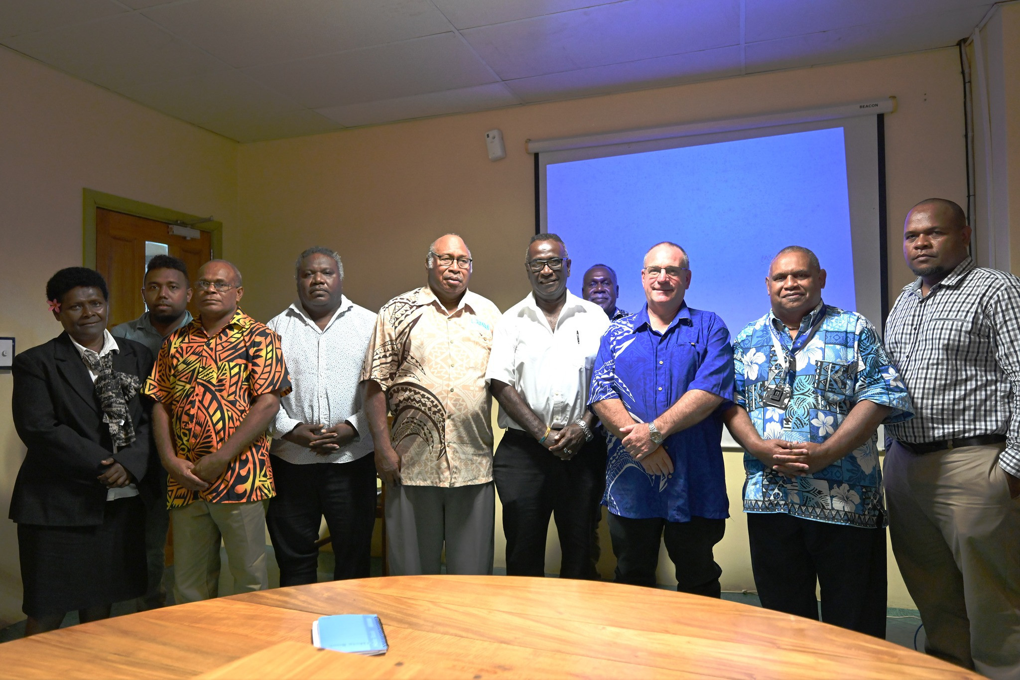 Representatives from SINU and GSIC met to discuss the Safe Green Games campaign ©Solomon Islands 2023