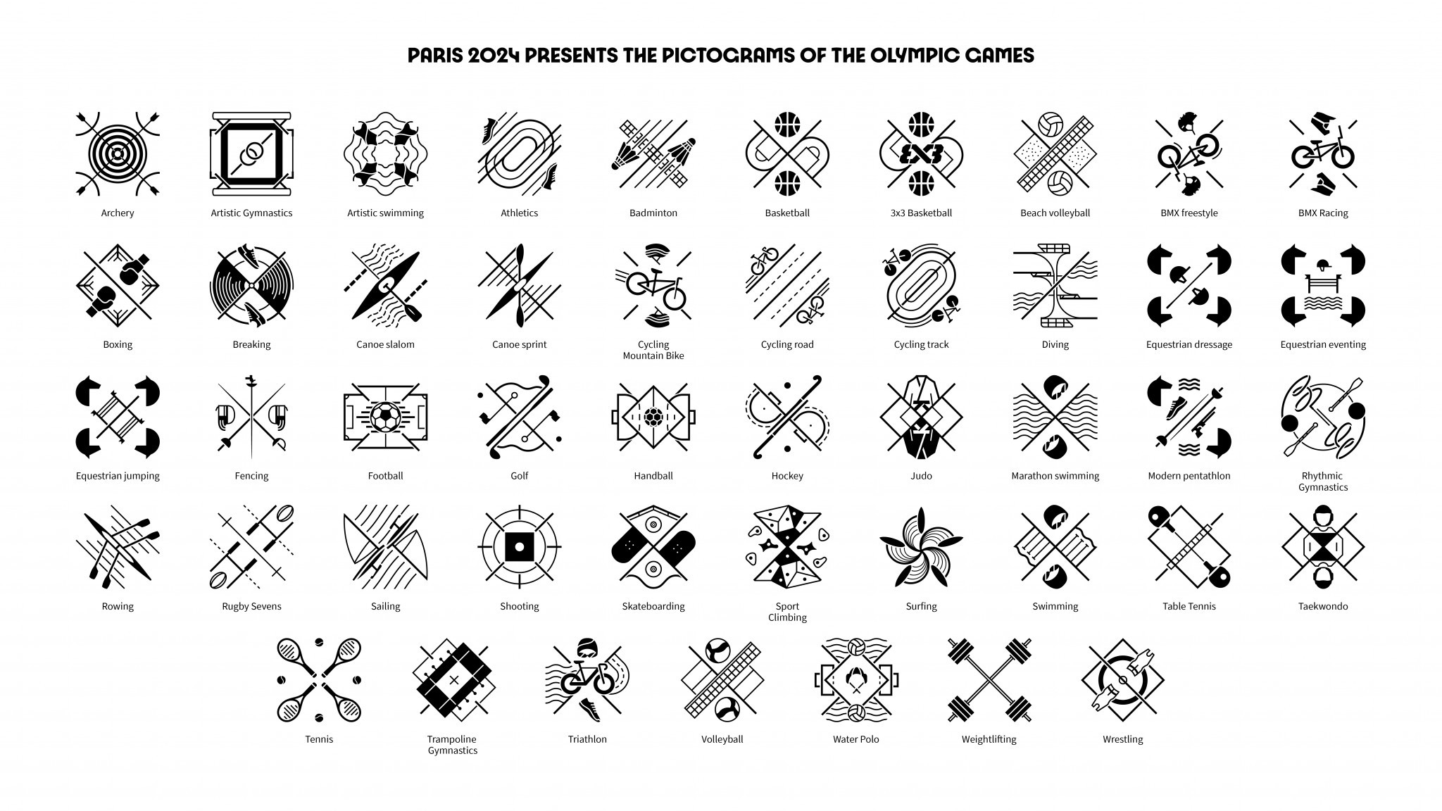 The pictograms of the Paris 2024 Olympics have been unveiled ©Paris 2024