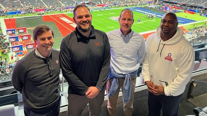 International Federation of American Football President Pierre Trochet, second from right, led a delegation to Las Vegas ©IFAF