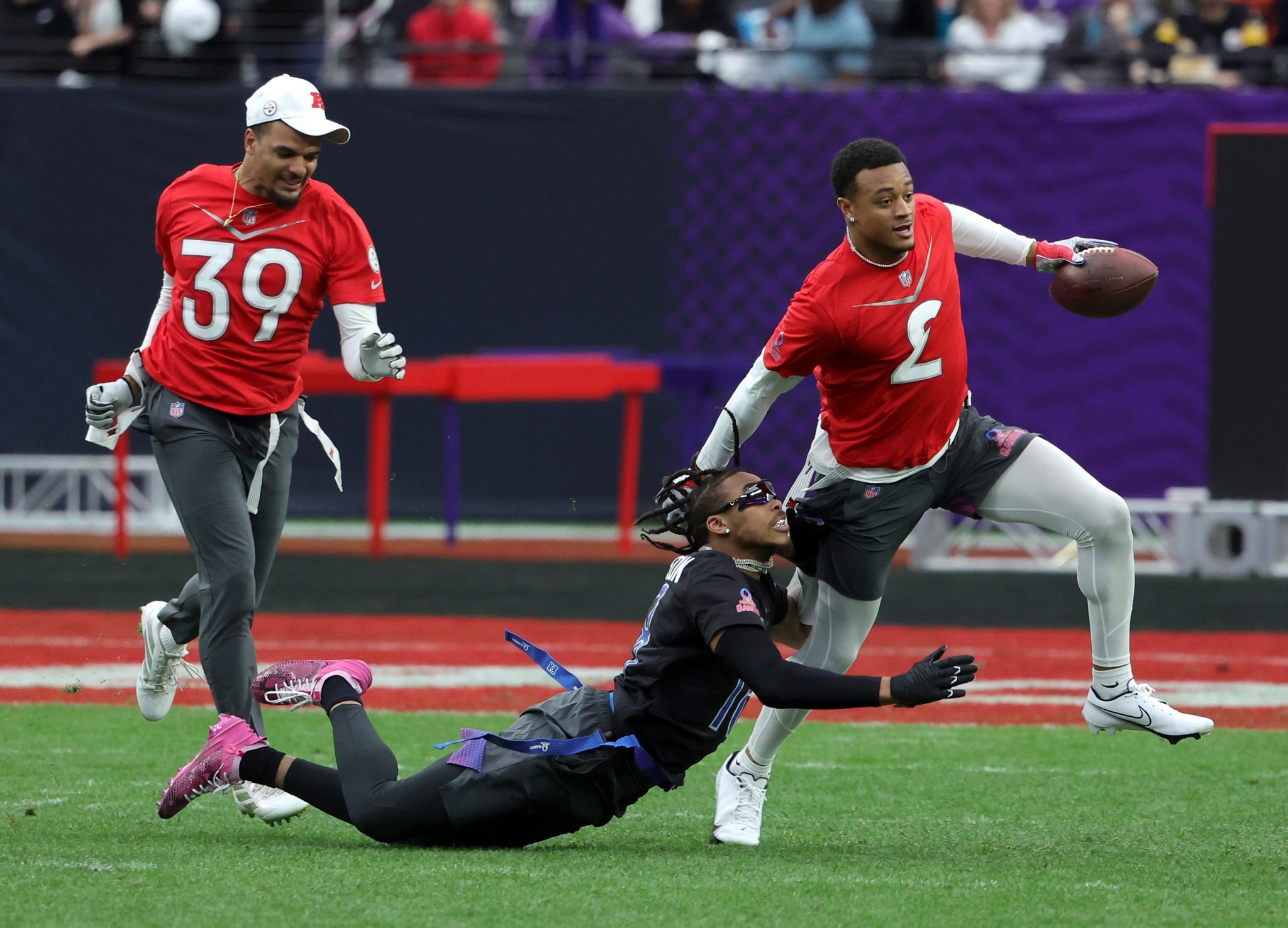 Flag football was contested when all-star teams from National Football Conference and American Football Conference went head to head ©Getty Images