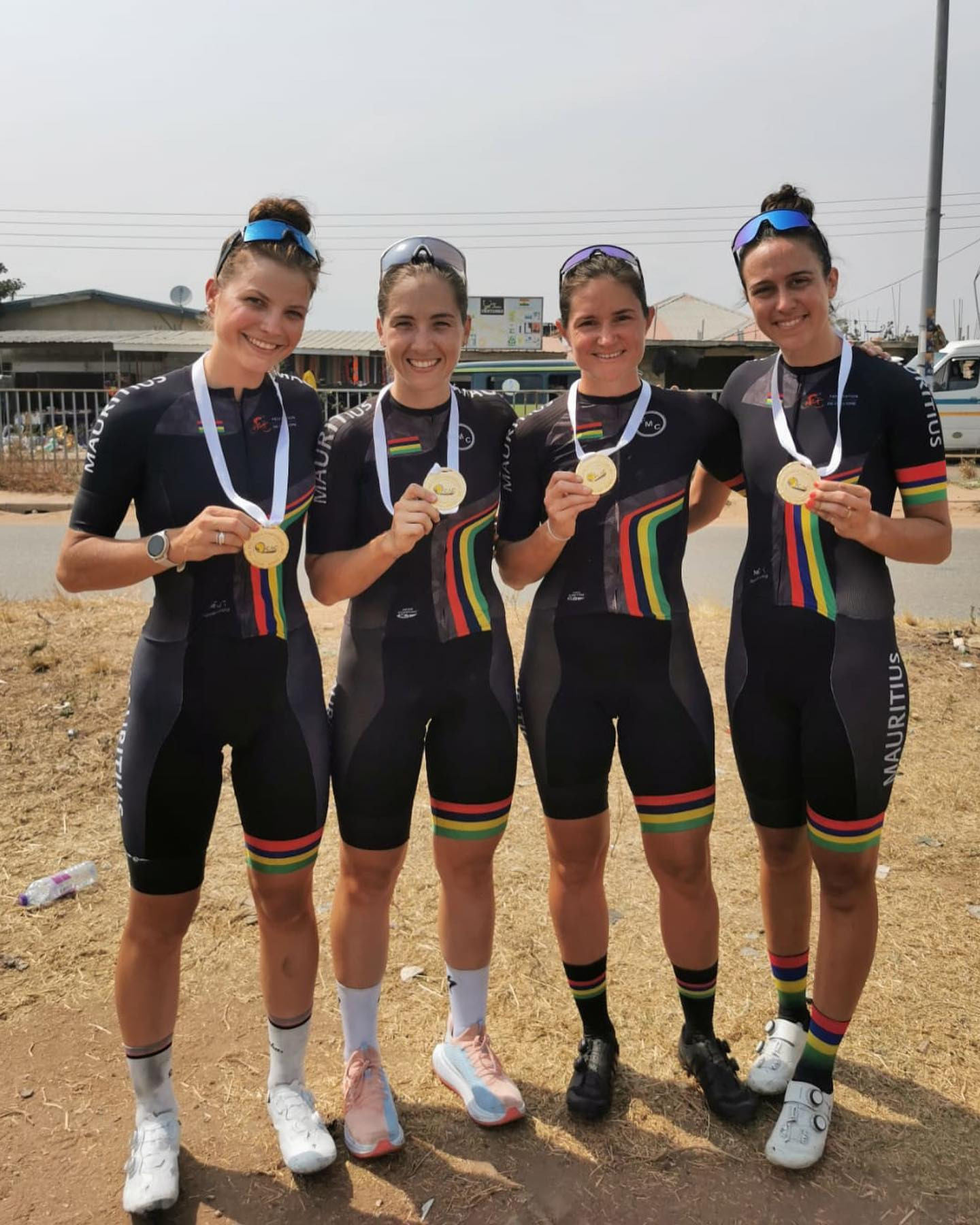 The women's time trial gold went to Mauritius ©Kimberley Le Court/Facebook