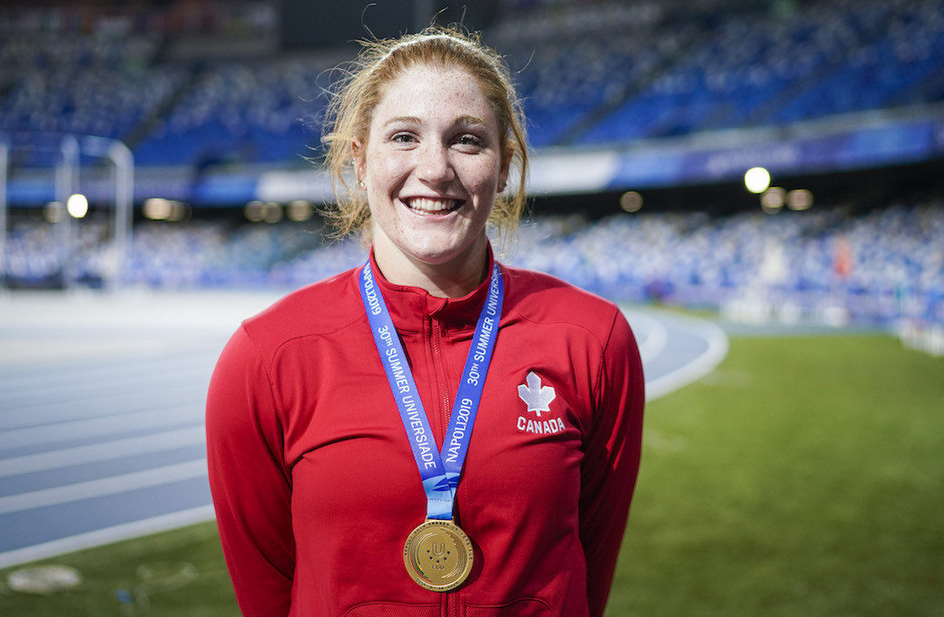 Sarah Mitton won Canada's only gold medal at the last Summer Universiade in Naples in 2019 ©U Sports