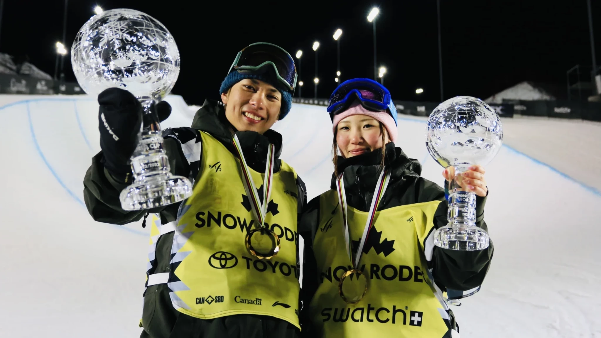 Mitsuki Ono and Ruka Hirano of Japan sealed the first Crystal Globes of their careers ©FIS