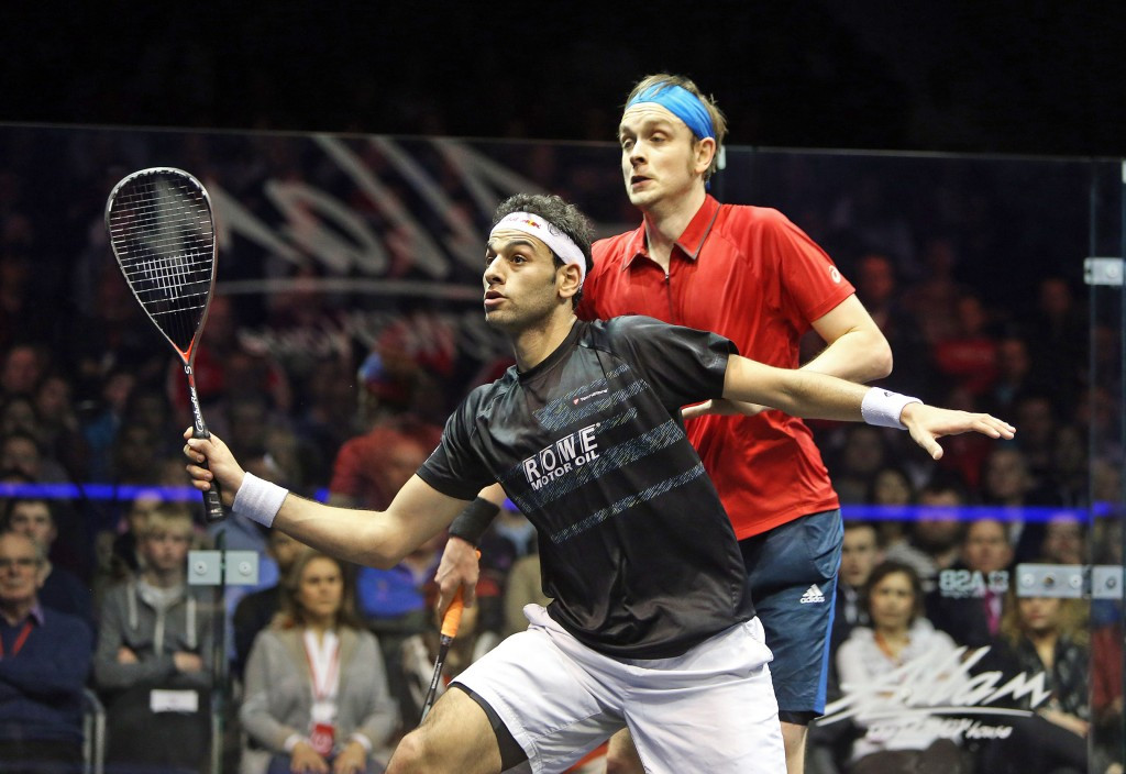 Egypt's Mohamed Elshorbagy remains on course to defend his British Open title after beating England's James Willstrop ©squashpics.com