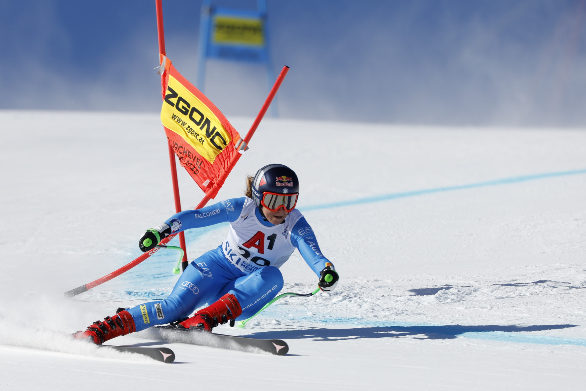Downhill favourite Sofia Goggia of Italy was disqualified for straddling a gate ©Getty Images