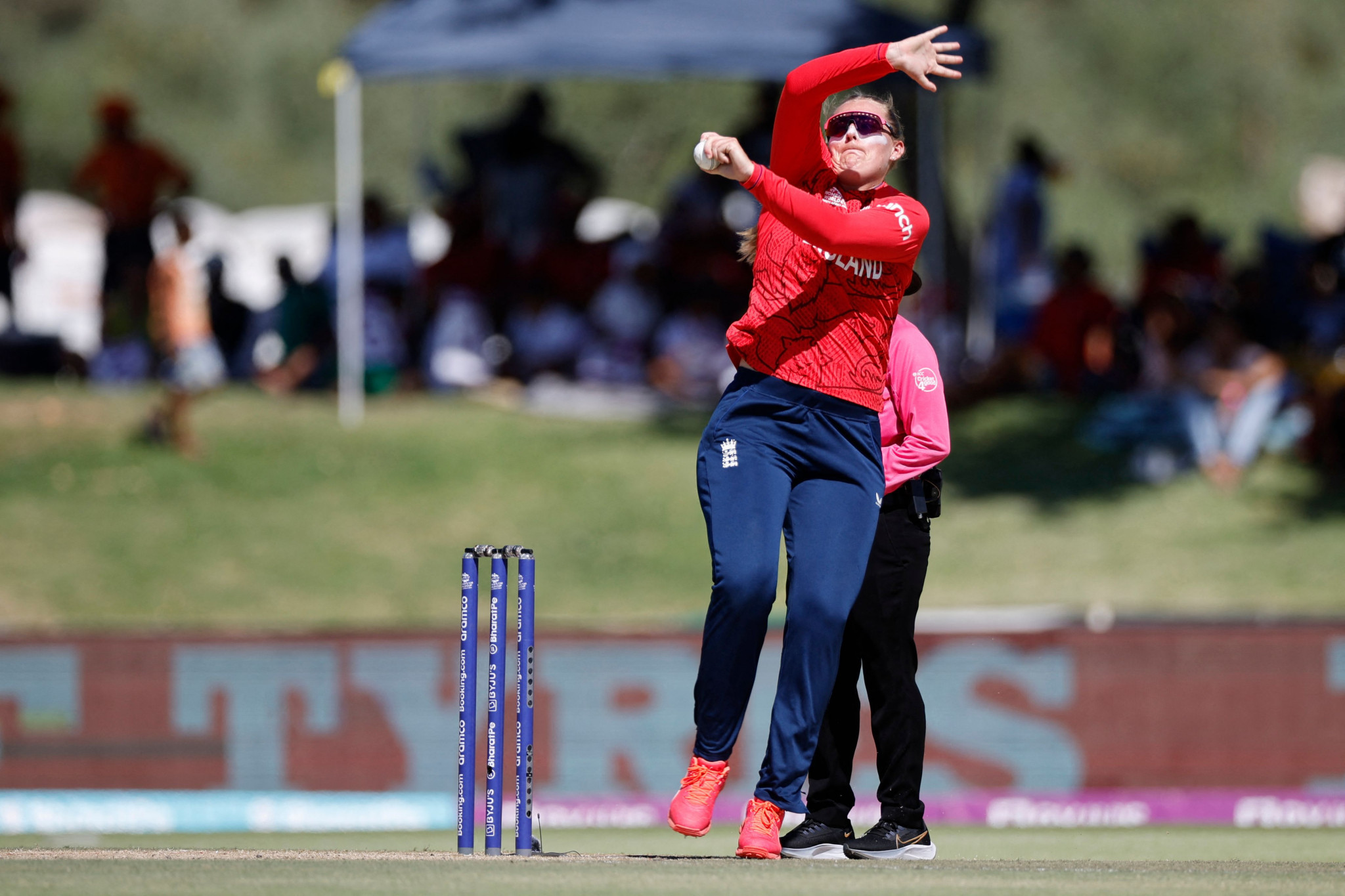 The world's top-ranked women's T20 international bowler Sophie Ecclestone took three wickets for England as they beat the West Indies ©Getty Images