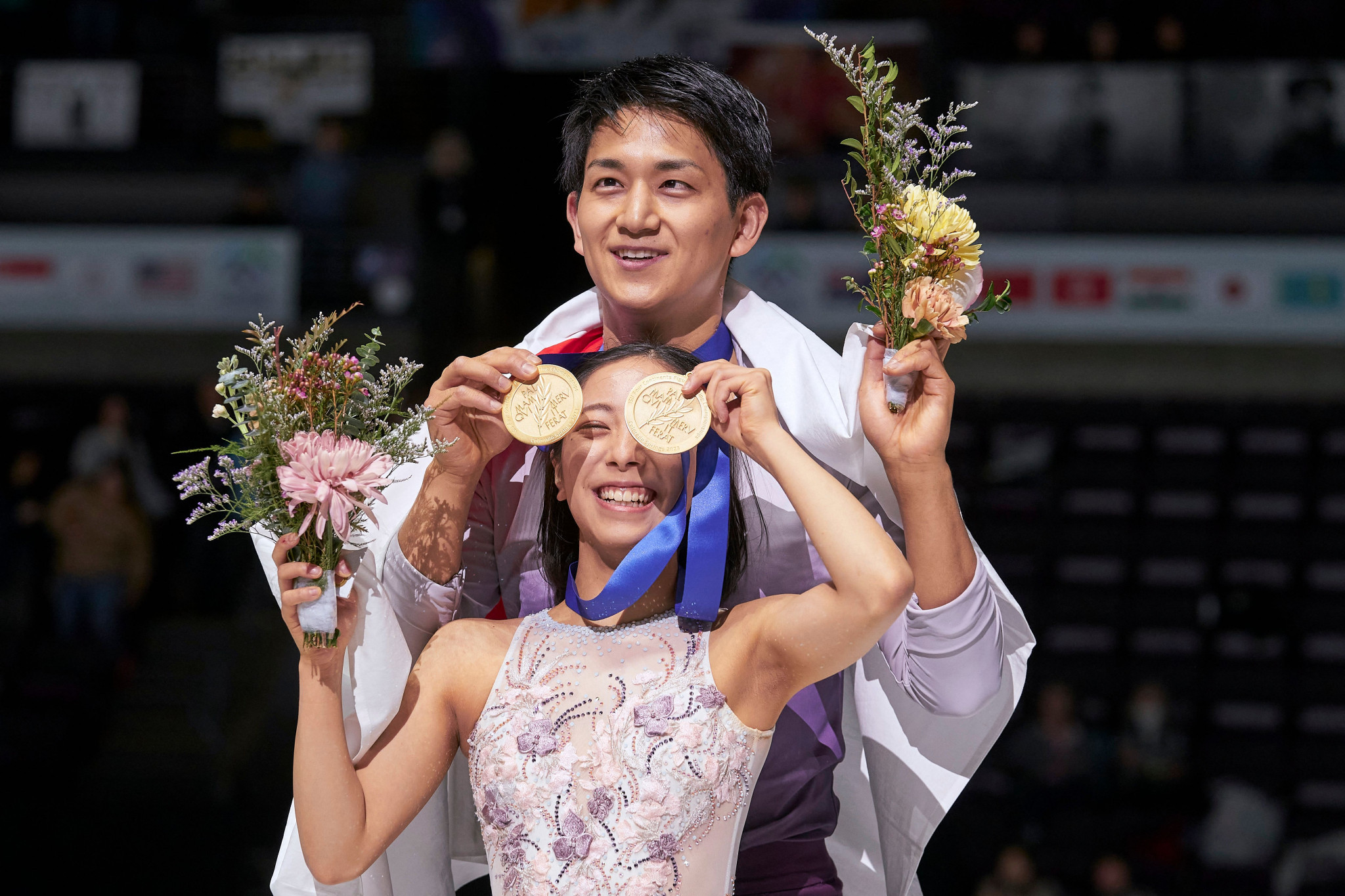  Riku Miura and Ryuichi Kihara made history by winning the first pair skating title for their country at an ISU event ©Getty Images